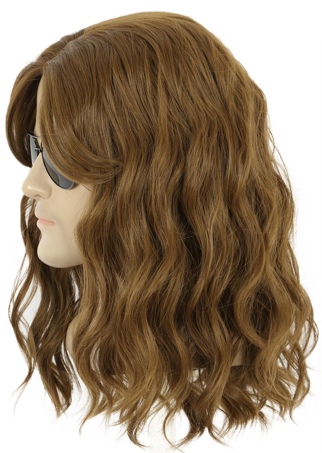 Yuehong Men Long Curly Wavy Brown Wig Film Anime Cospaly Costume Hair Heat Resistant Synthetic Fibers Soft Durable Breathable Wig - Image 4