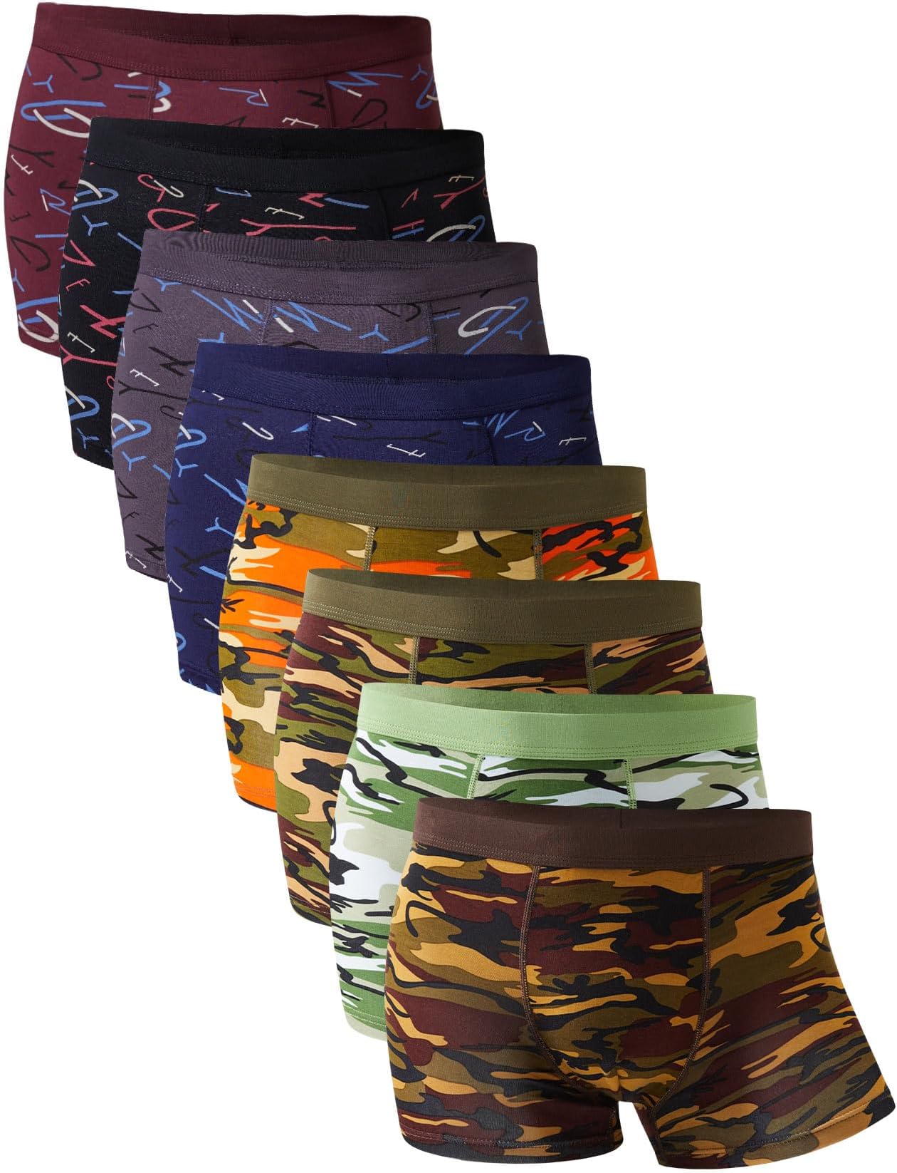 Men's Underwear Soft Bamboo Viscose Boxer Briefs Stretch Trunks Pack