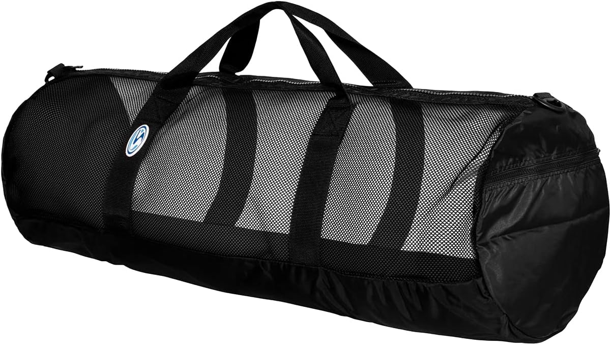 STAHLSAC Mesh Duffel Bag: Ideal for dive gear, beach & watersport accessories, 40" BLACK