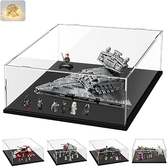 Acrylic Display Case 3 mm for LEGO 75389 Dark Falcon 75394 76444 & LED