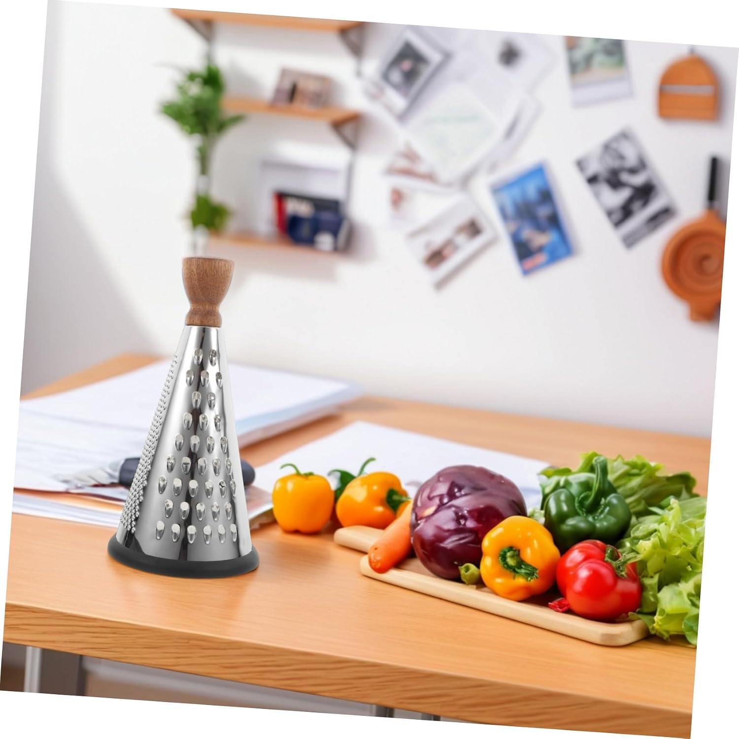 SOLUSTRE Sturdy Stainless Steel Cheese Grater with Handle Versatile Kitchen Tool for Grating Cheese Fruits Vegetables for Home Cooking Housewarming