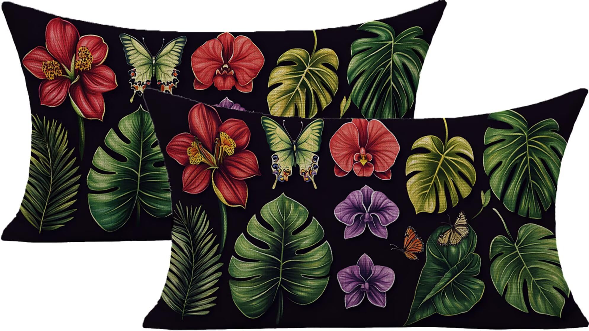Housse coussin extérieur imperméable noire pour salon de jardin 50x90