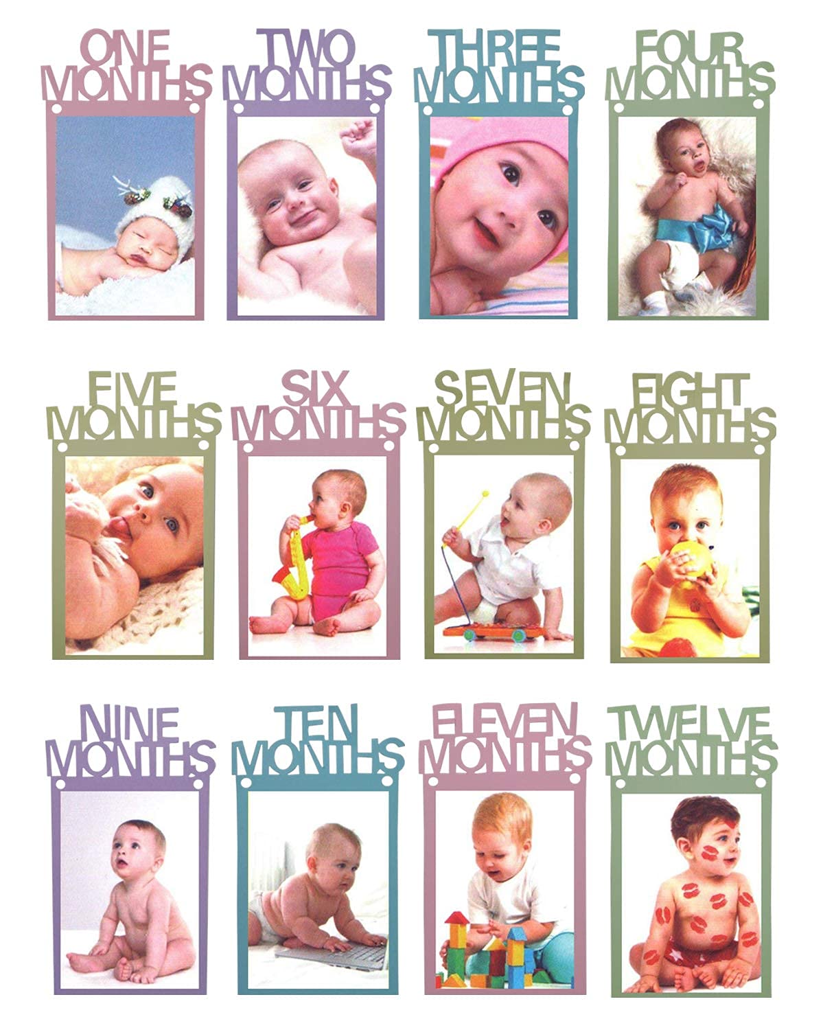 Sponsored Ad – Propsicle First Year Photo Banner - 12 Month Cardstock Garland for 1st Birthday Decoration, Baby Boy Girl Monthly Milestone Banner with Ribbon - Party Backdrop & Keepsake