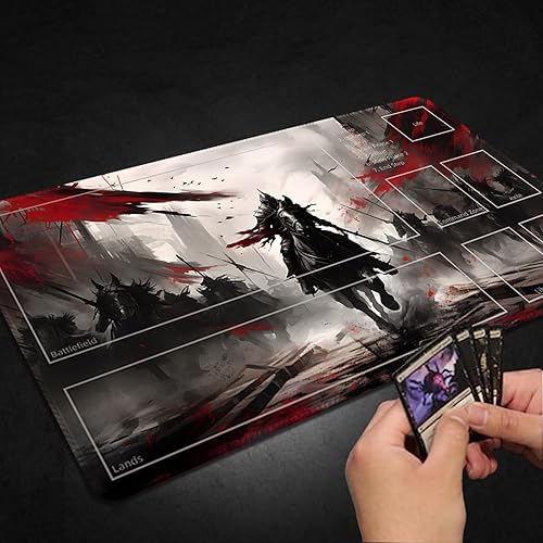 Miniatura 20 de MTG Playmat, Free Storage Bags, 24 x 14 Inches, TCG & Board Game Mat with Zones