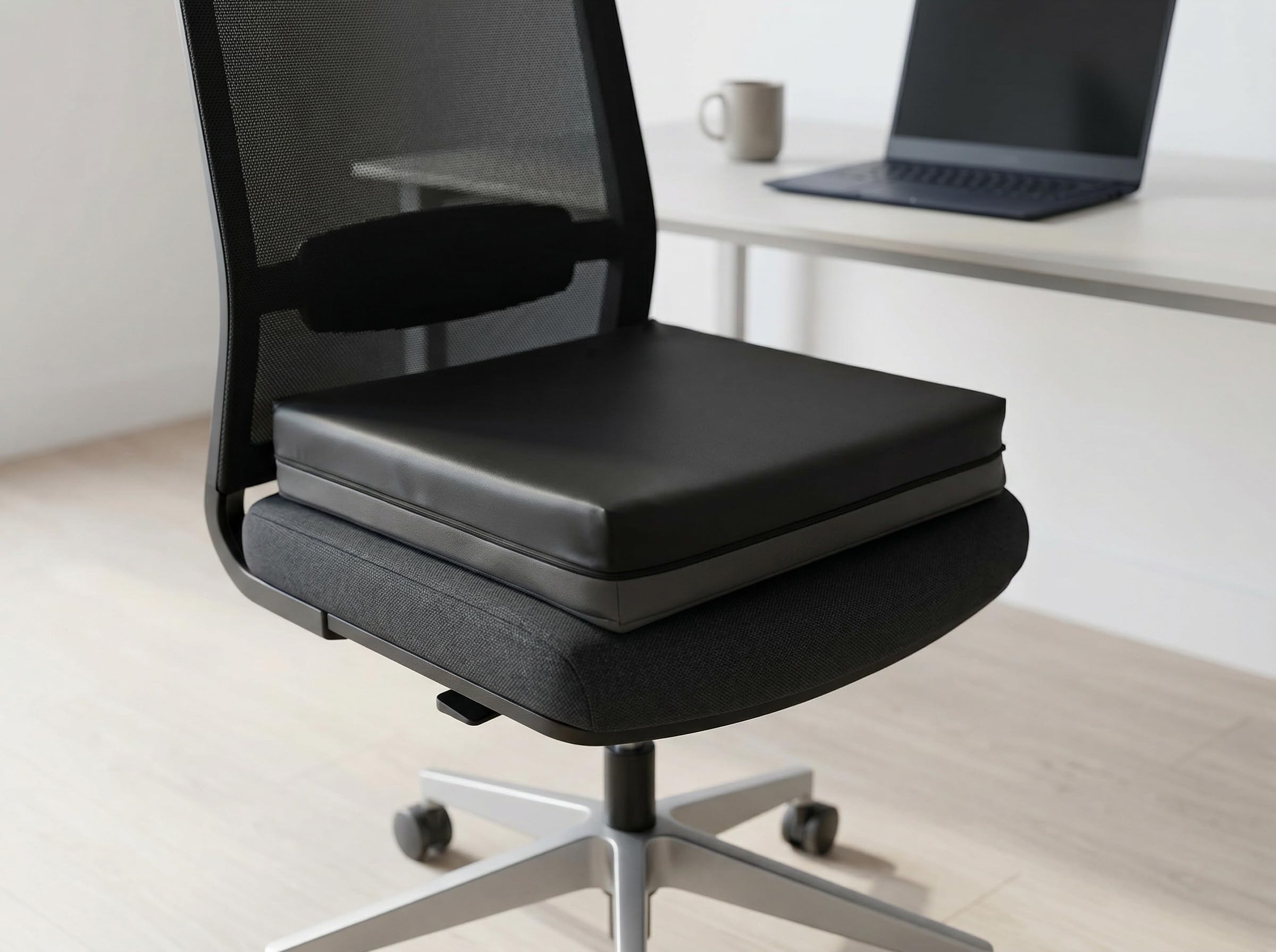 PEPE Mobility Coussin Fauteuil Roulant Anti Escarres (42x42x8 cm), Mémoire de Forme, Fessier Confort, Prévention Escarres, Noir - Fabriqué en Europe