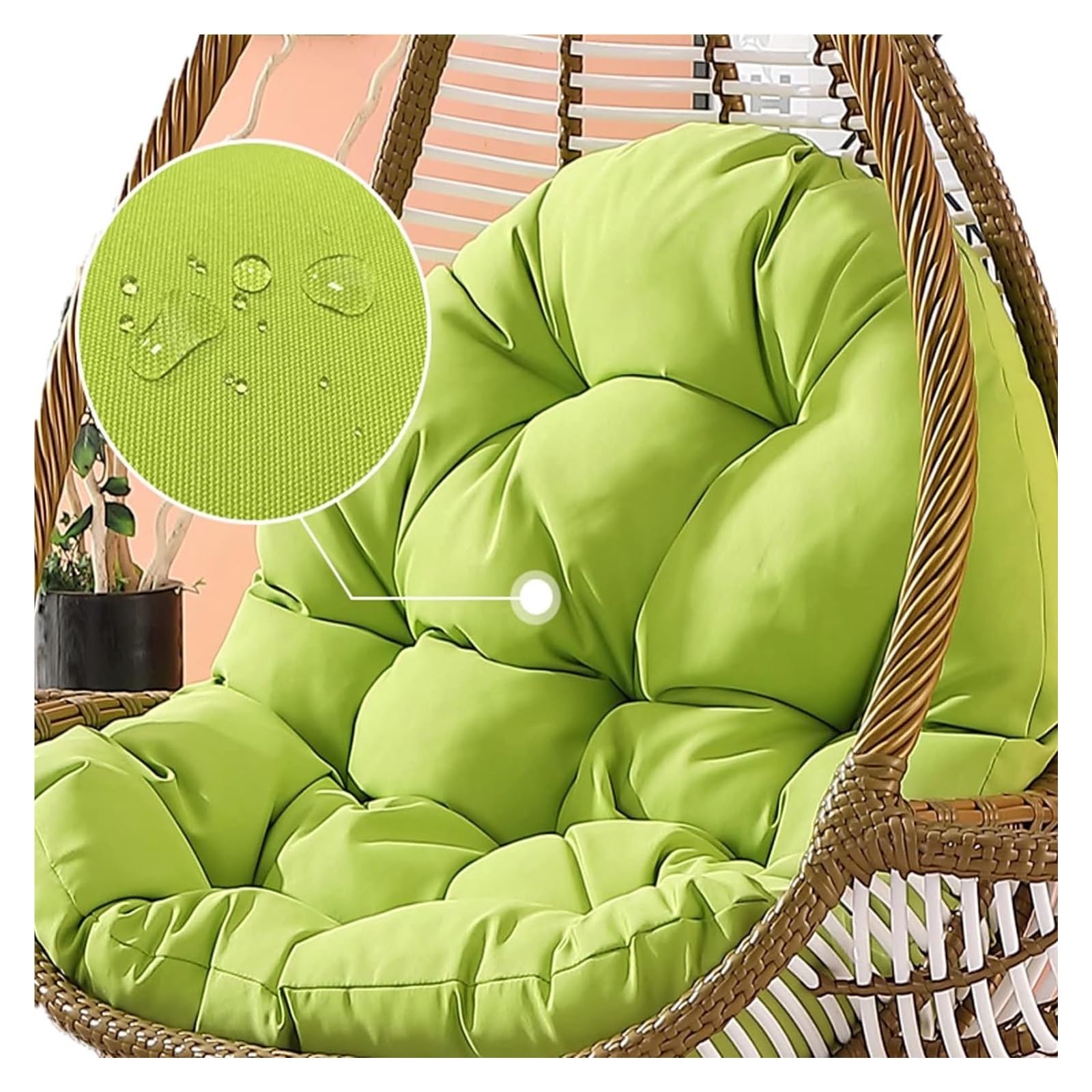 ERTsrhFD Soft Cushion for Hanging Chair Swing, Thick Outdoor Indoor Hammock Pad for Garden(Green)