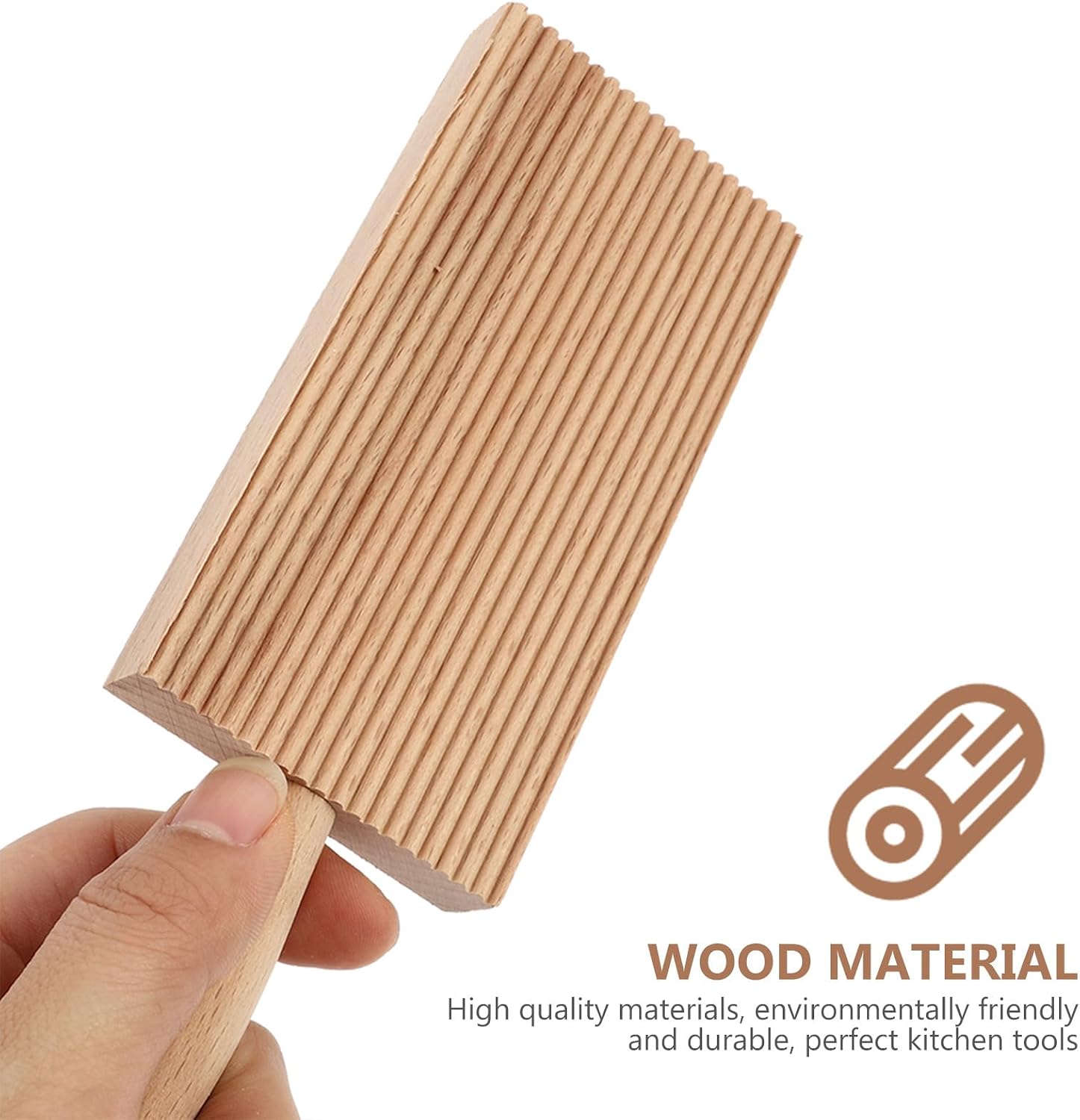 Wood Pasta Making Tool for Stripe Pasta and Gnocchi Shaping
