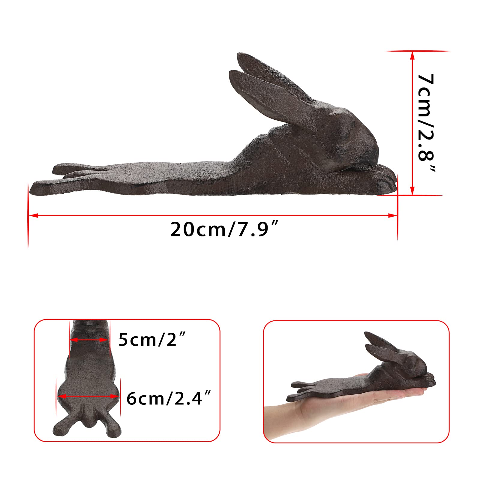 Snapklik.com : Sumnacon Cast Iron Cute Rabbit Door Stop - Heavy Duty ...