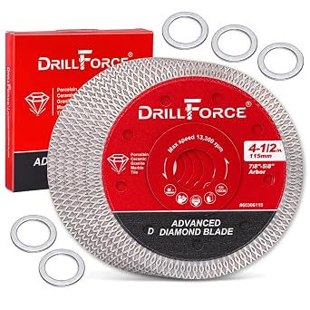 4-1/2 inch Super Thin Diamond Blade, Diamond Saw Blades for Angle Grinder, 4.5" Tile Blade for Smooth Cutting Porcelain Ceramic Granite Marble Tile 5-Pack