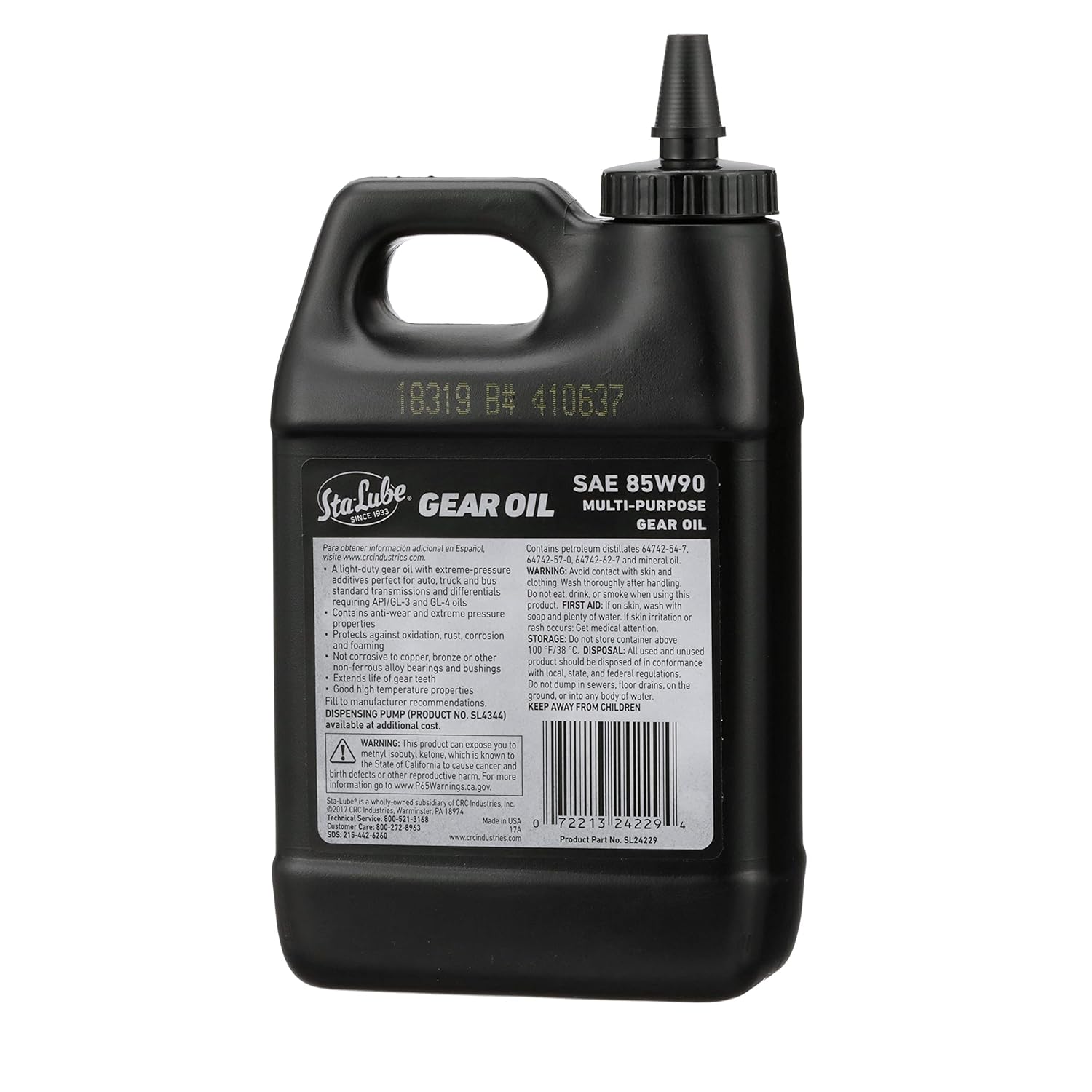 Sta-Lube API/GL4 Multi-Purpose Gear Oil 85W90 SL24229 32 Fl Oz, GL4 Hypoid Gear Oil for Corrosion Protection