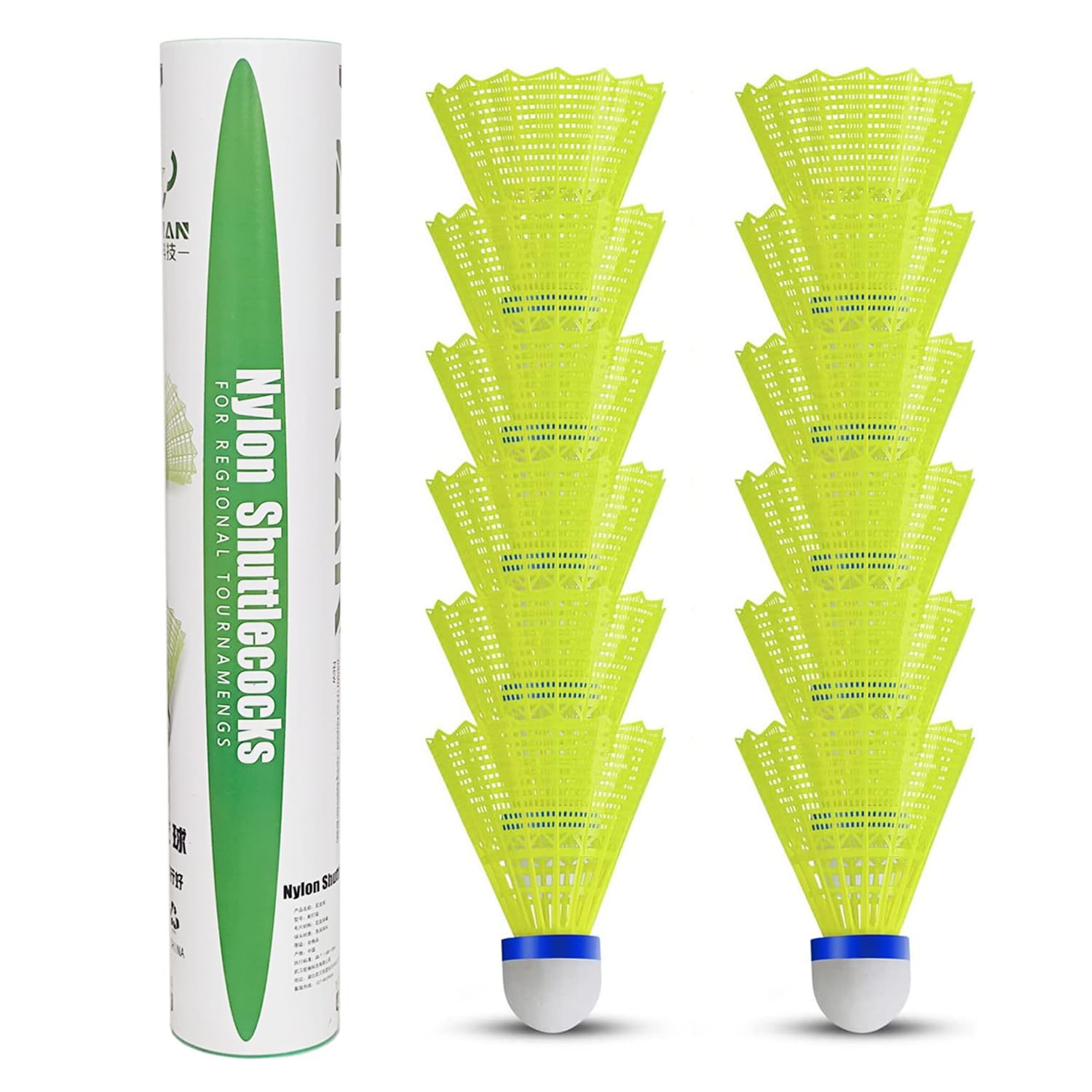 12-Pack Feather Badminton Shuttlecocks with Great Stability and Durability,Shuttlecock Indoor Outdoor Sports Hight Speed Training Badminton Birdie Balls