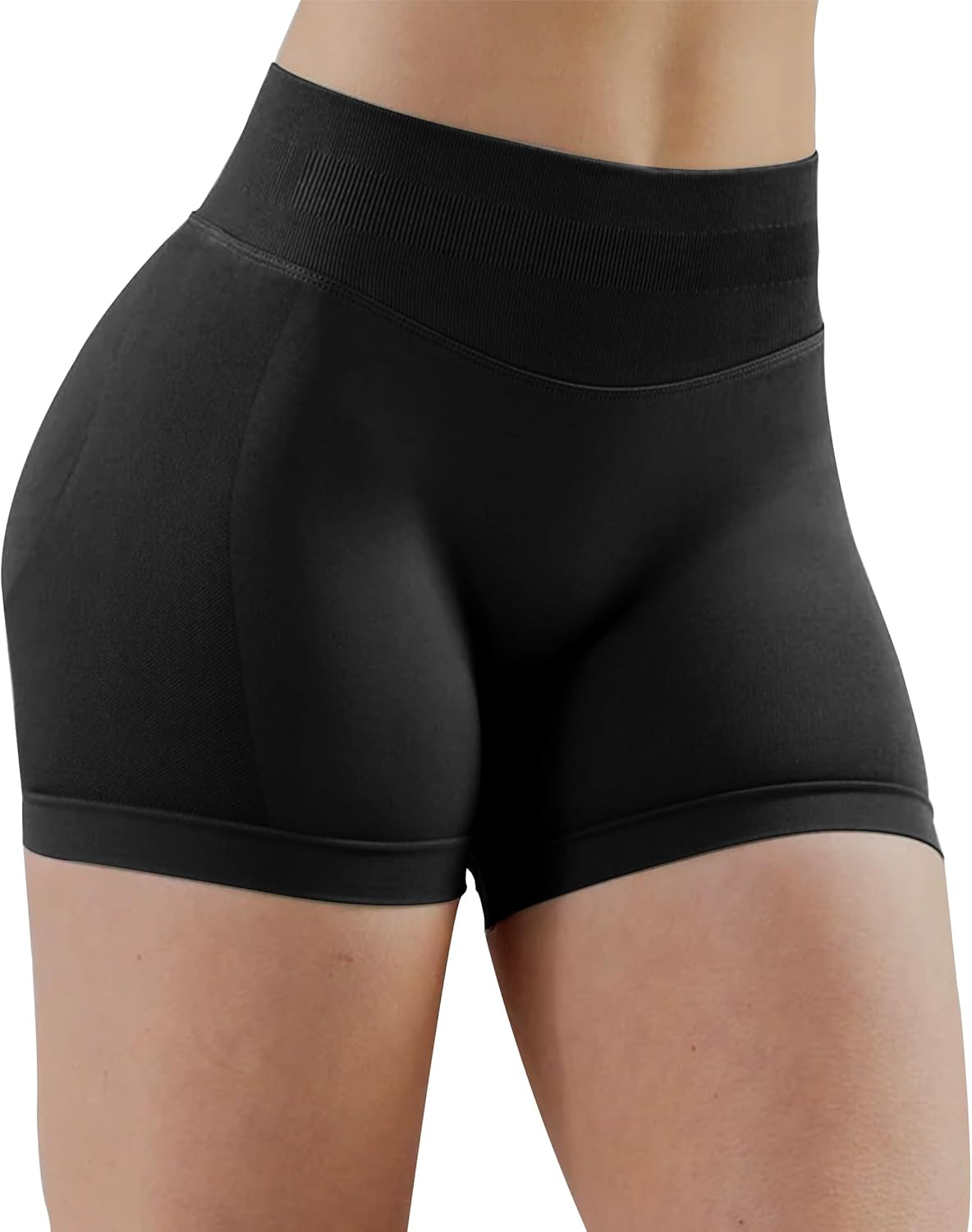 Unthewe Womens Workout Seamless Scrunch Butt Lifting Shorts High Waisted Tummy Control Gym Yoga Shorts - Image 2