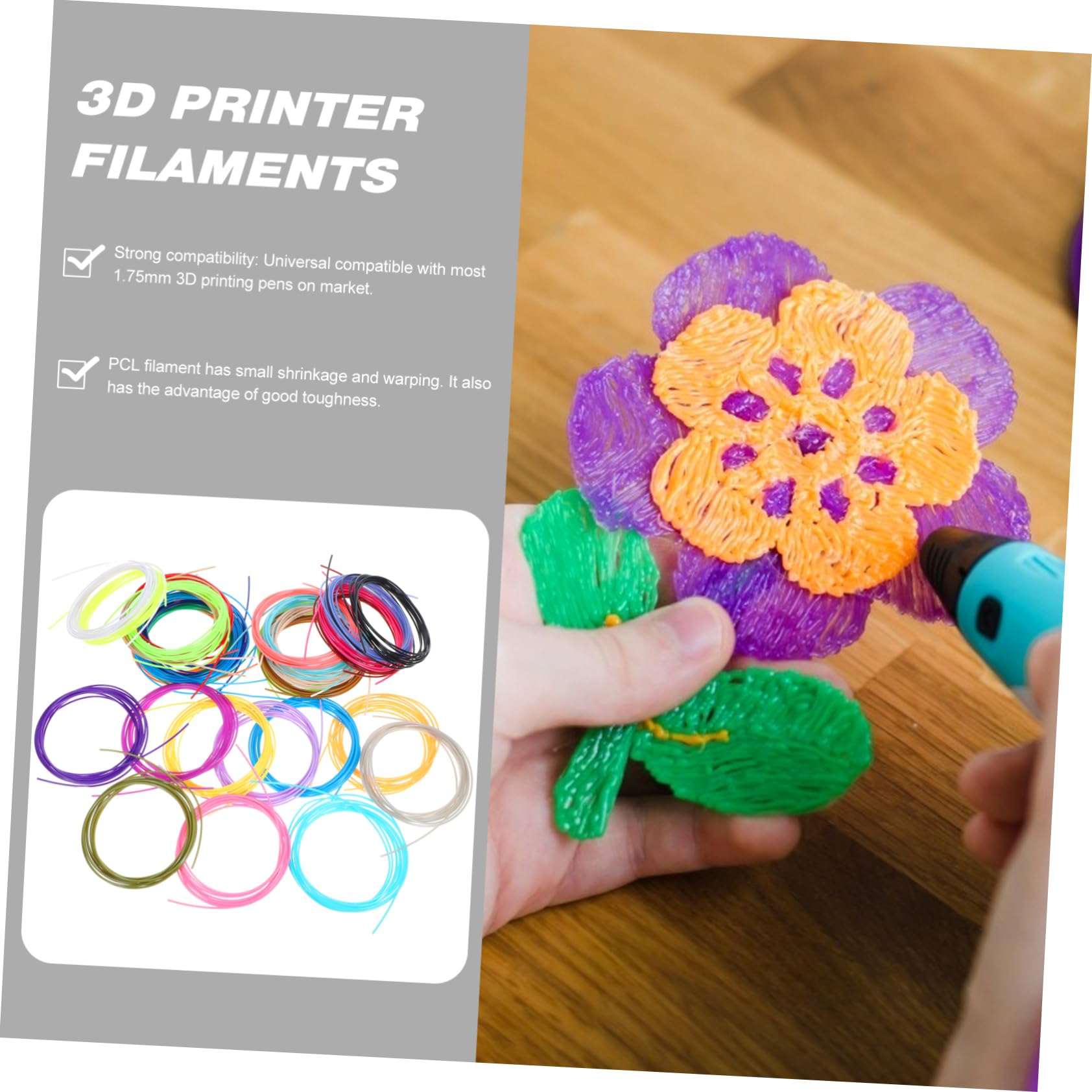 iplusmile 5 Zestawów Materiały Eksploatacyjne Do Drukowania Drukarki Materiał Do Drukowania Żarnik Do Drukarki 175Mm Akcesoria Do Drukowania 3D Żarnik Do Drukarki 3D Akcesoria 30 rolek*5