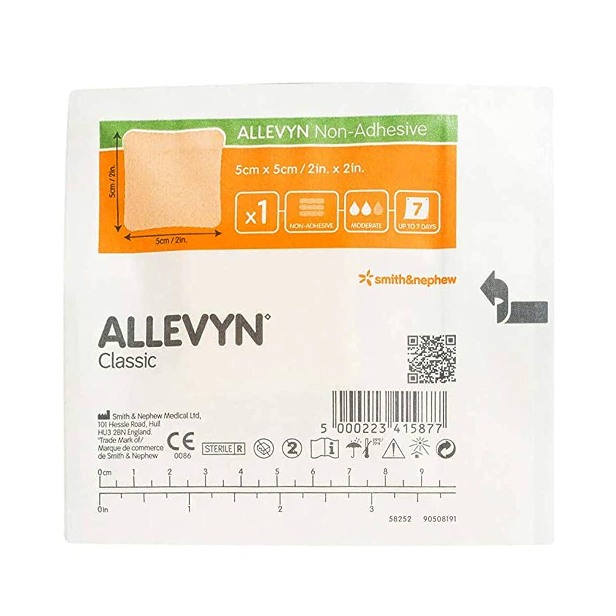 Smith+Nephew ALLEVYN Gentle Border Lite Wound Dressing, 2" X 2" Box of 10