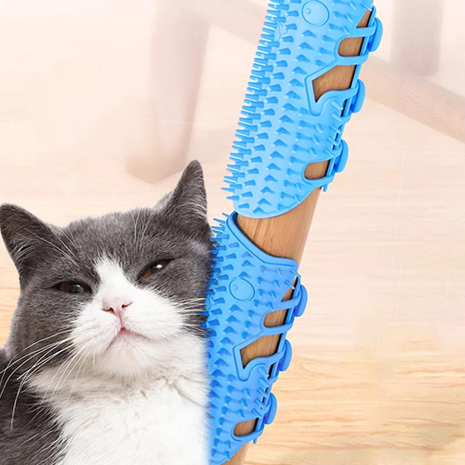 Katzenwandbürste, Katzenpflegebürste - Eckkitzelkamm - Silikon-Katzen | Ecken-Massagekamm, verstellbare Katzenpflege-Haarbürste für Tischbeine, Klettergerüst