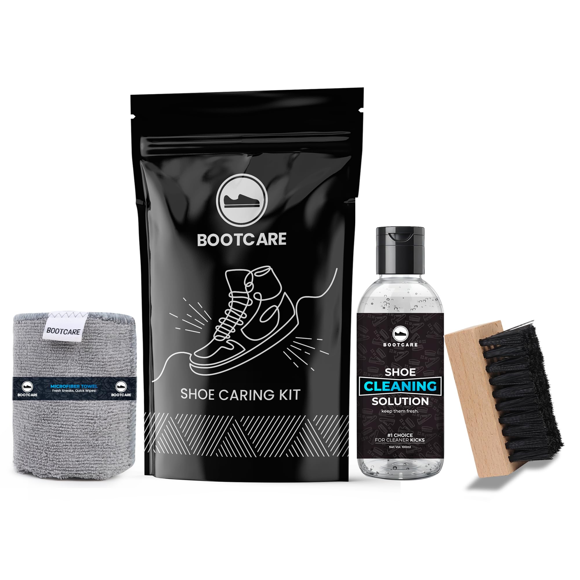 BootCare Shoe Cleaning Kit | Shoe Cleaner Suitable for Sneaker, Nubuck, Canvas, Knit, Trainers, Multi-Material,Suede & Many More,Portable Travel Friendly Kit (100 ml) (Essential Shoe Cleaning Kit) (B0CCRZDQ1M) Amazon Price History, Amazon Price Tracker