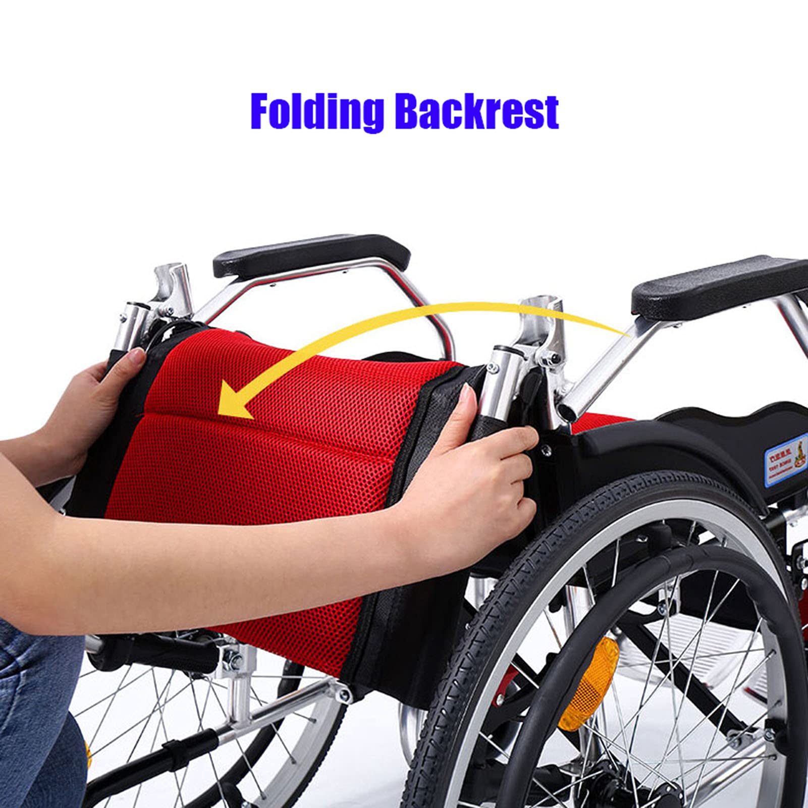Silla de ruedas manual ligera con pedal plegable retráctil y frenos auxiliares para adultos, diseño portátil de aluminio para recuperación postoperatoria