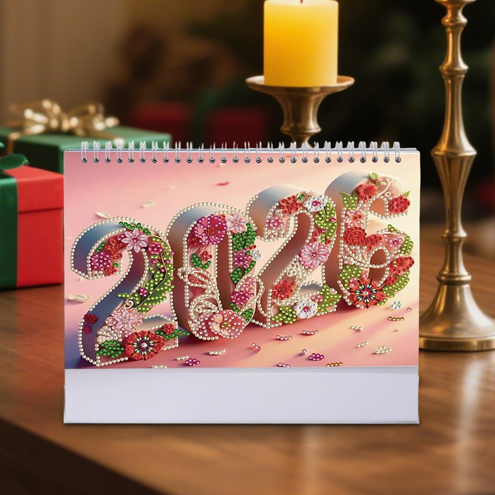 Calendario Da Tavolo 2026 Con Decorazioni Cristalline Per Ufficio Casa