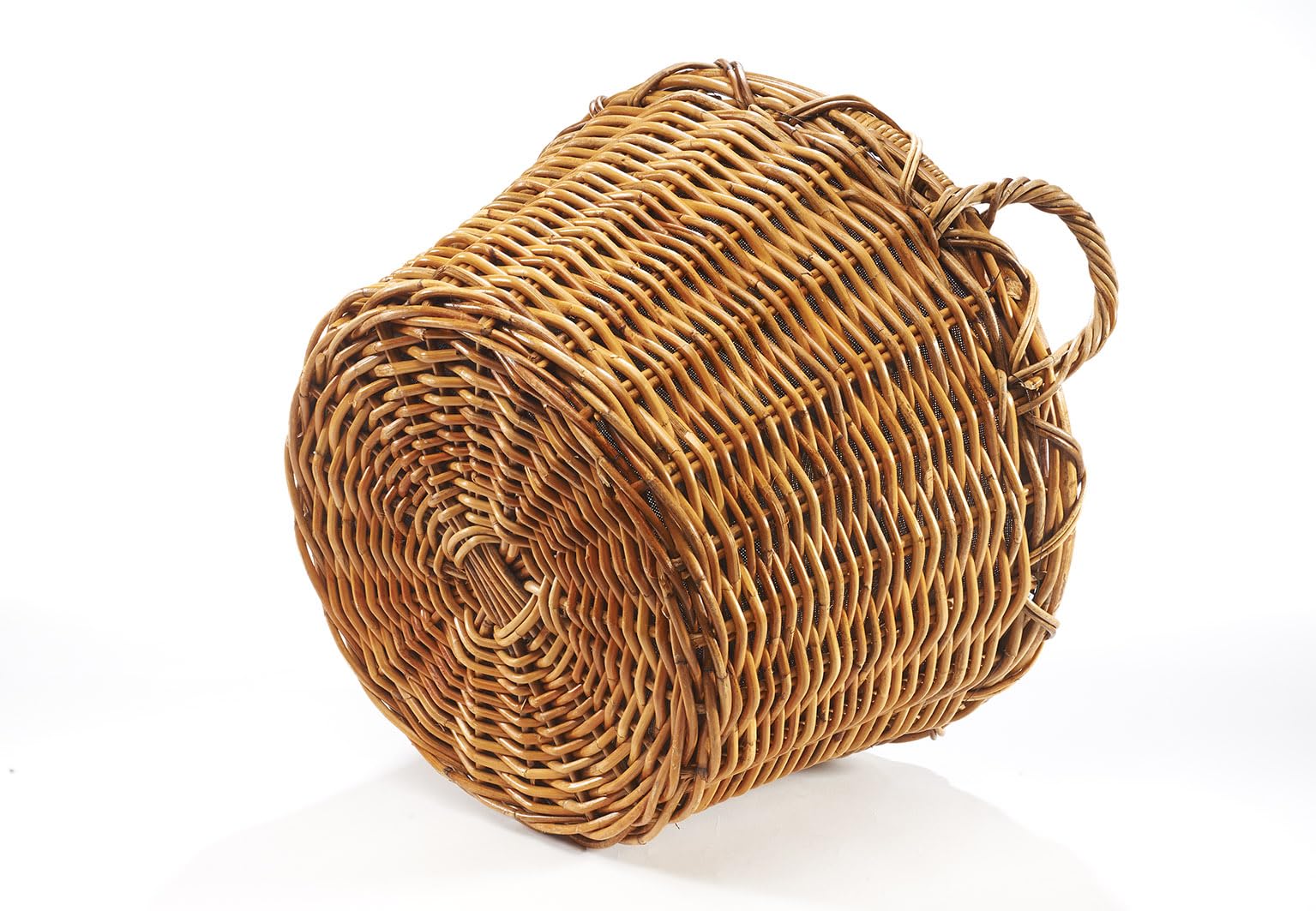 Kobolo Holzkorb für Kaminholz Rattan Lacak mit abnehmbarem Leinenstoff