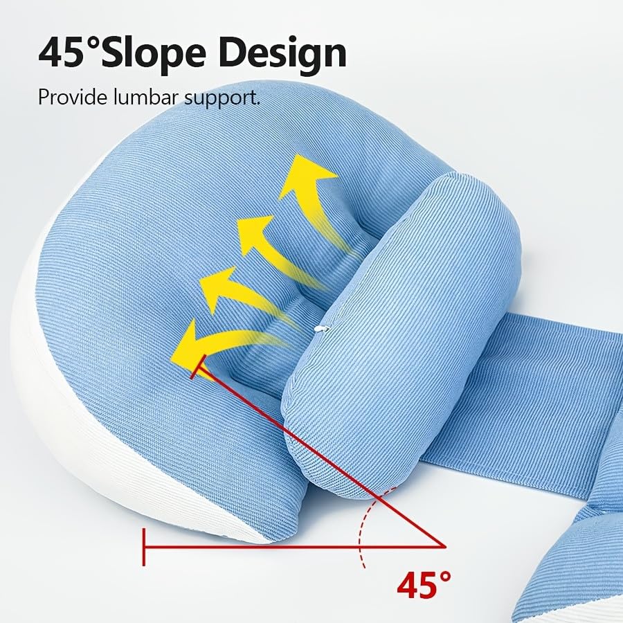 Image of Proliva Maternity Pillow | Dual Pregnancy Wedge Pillows for Back & Belly Support | Adjustable Butterfly Design | Travel-Friendly Pregnancy Pillow | Hypoallergenic Organic Cotton Cover