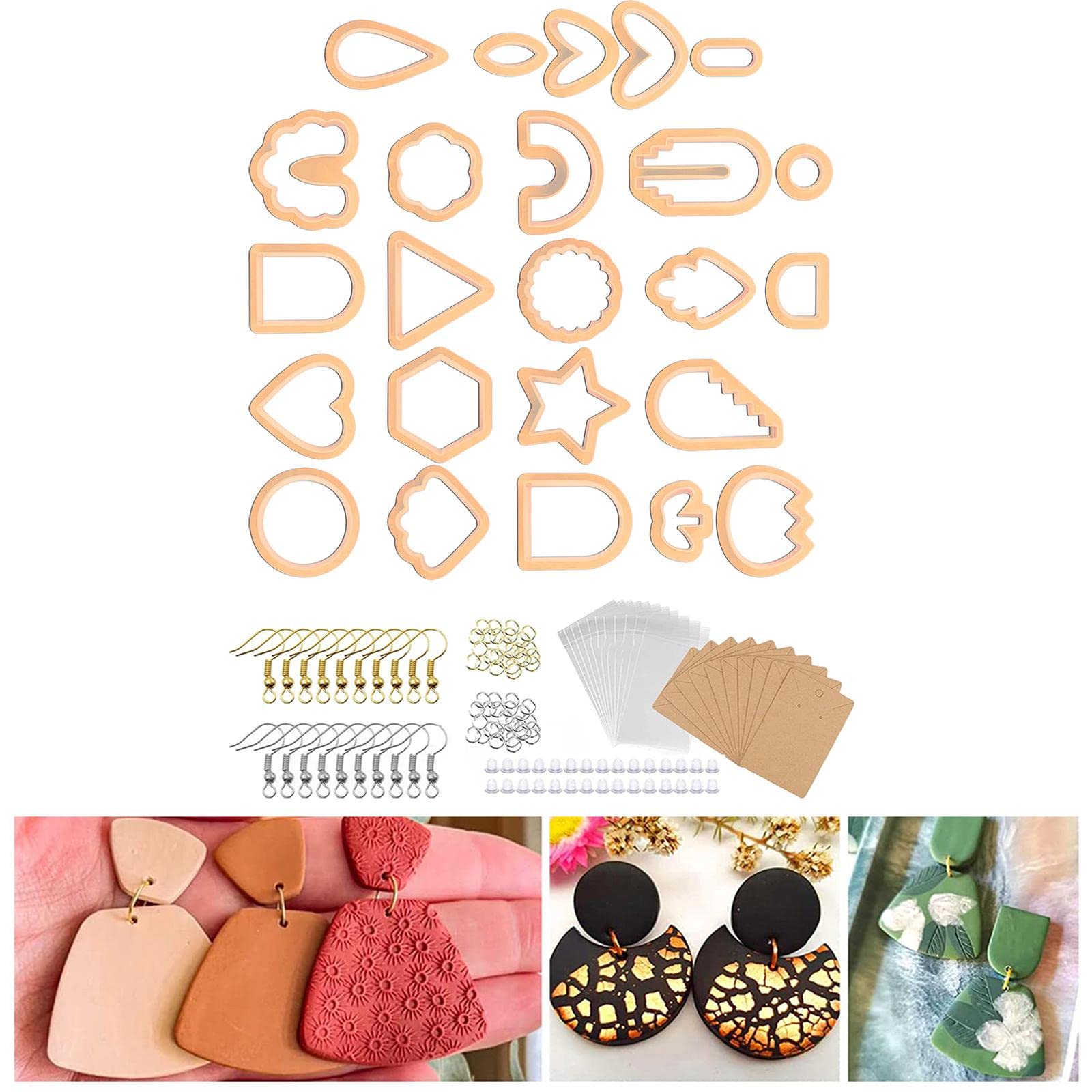 Adoorniequea 5 Set 124 Stück Cutter für Polymer Clay Ohrringe Geometrisch für Polymer Clay Ohrring Orange Orange 124 Stück