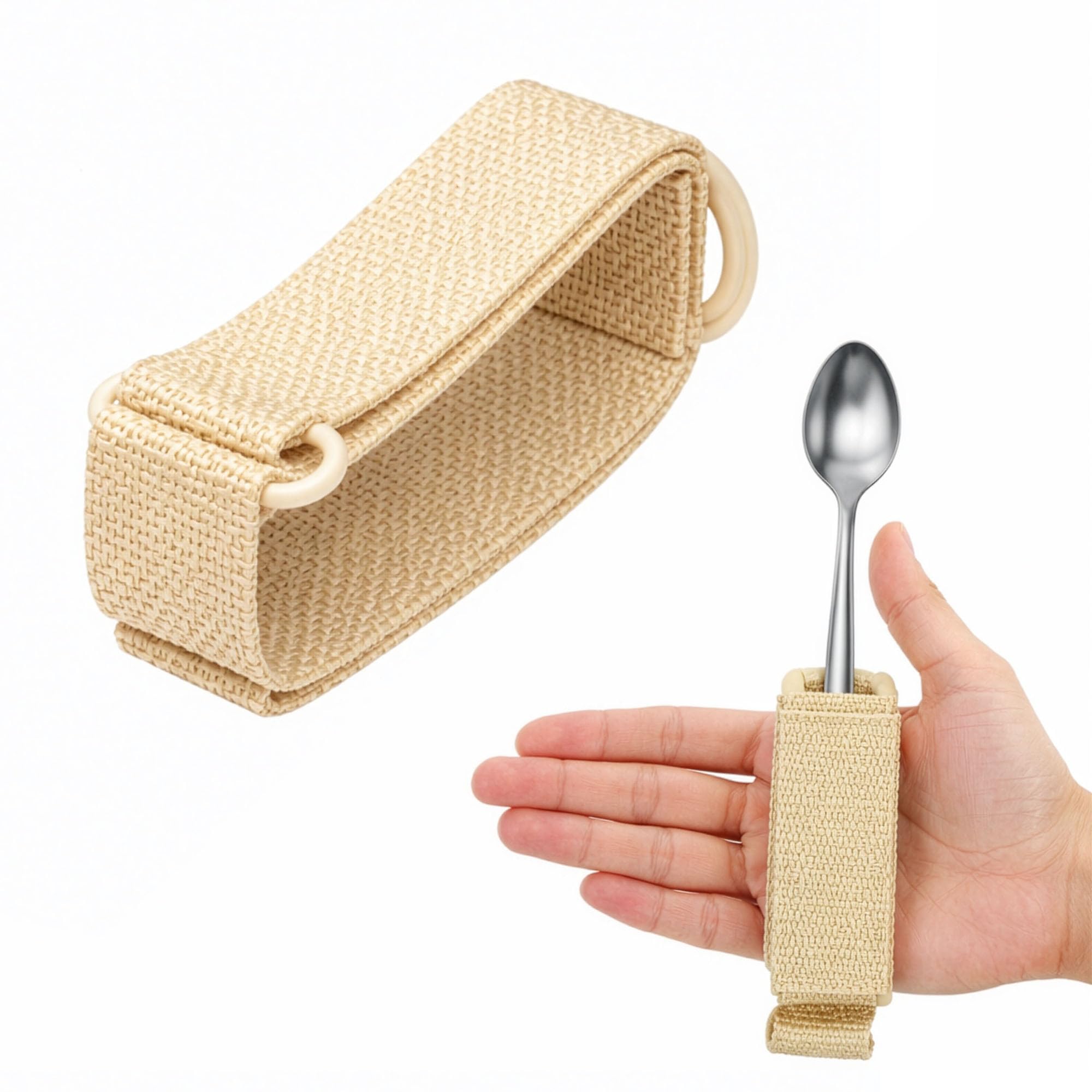 Sammons Preston Utensil Holder for Neuropathy, Universal Hand Strap for Holding Utensils, Eating Assistance Cuff for Weak Grip & Limited Mobility, Size SmallMedium Measures 3" - 4" Across Knuckles-image-15