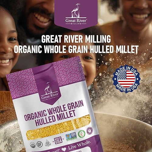 Miniatura 8 de Great River Milling Mijo orgánico con cáscara Grano antiguo de grano entero Sin gluten y superalimento de alto contenido de fibra Sin OMG