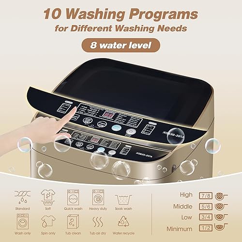 Miniatura 4 de Lavadora completamente automática, combo de lavadora y secadora de 2.1 pies cúbicos, lavadora portátil y secadora giratoria con bomba de drenaje,