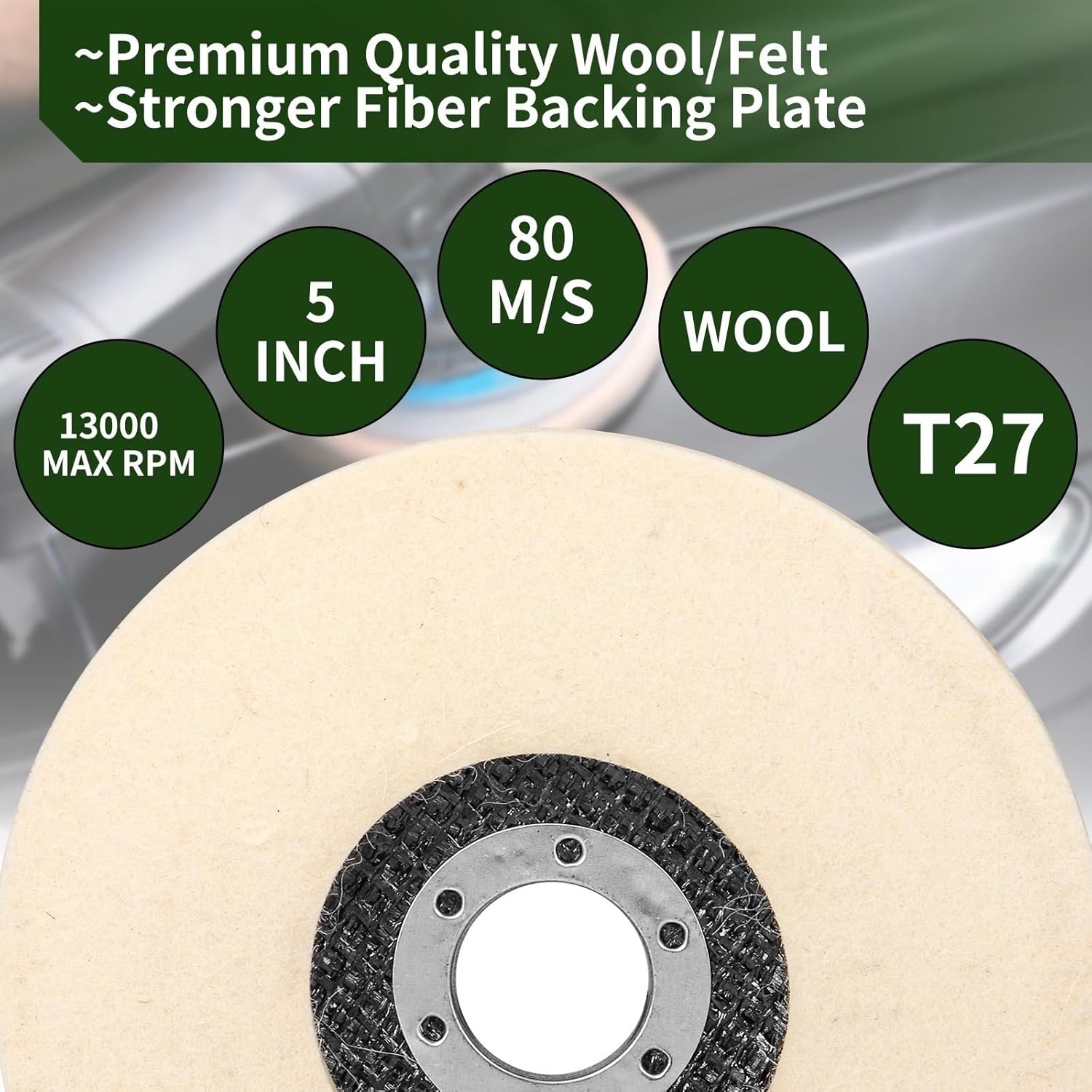 100/115/125mm Wool Polishing Wheel Buffing Pads Angle Grinder Wheel Felt Polishing Disc for Metal Marble Glass Ceramics
