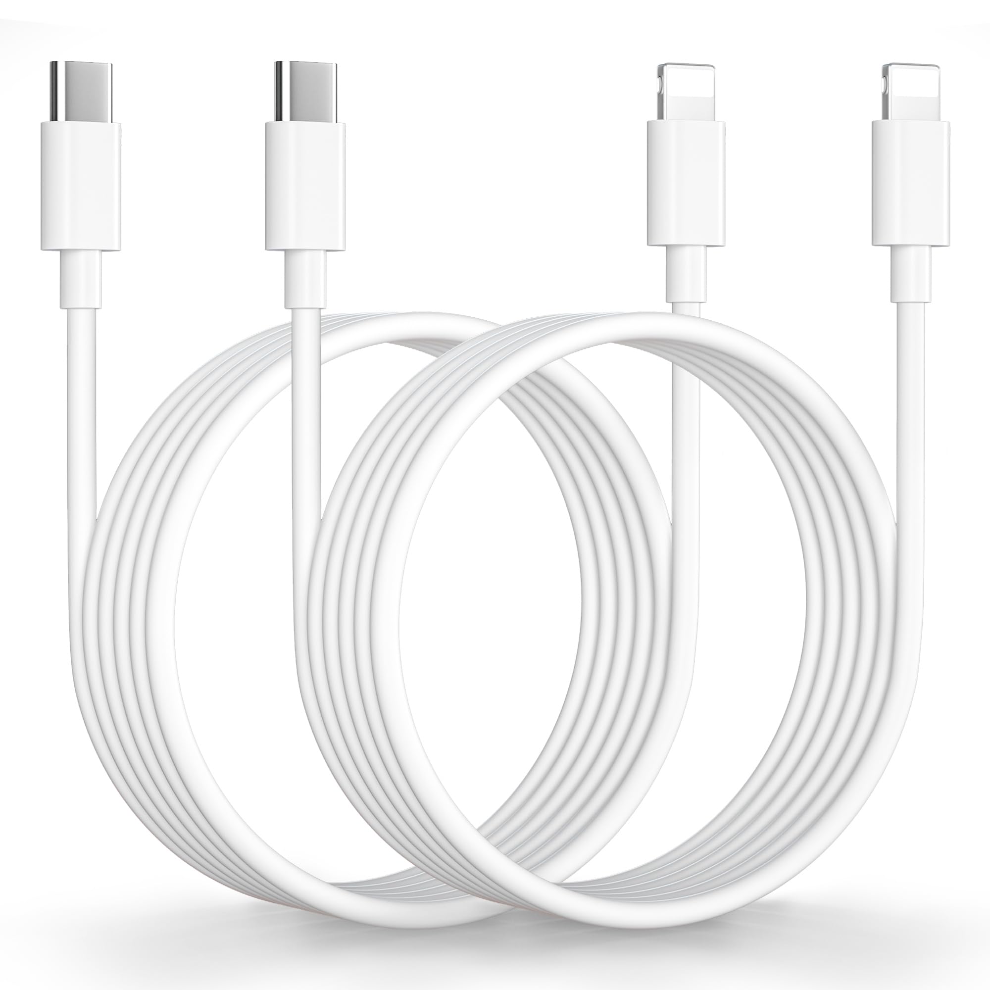 Cable USB C vers Lightning 2M/Lot de 2, Certifié MFi Câble Lightning USB C Cable iPhone 2M Charge Rapide Câble iPad Fil Chargeur iPhone Cordon pour Apple 14 13 12 Pro Max Mini/11/XS/X/XR/8Plus/2020 SE
