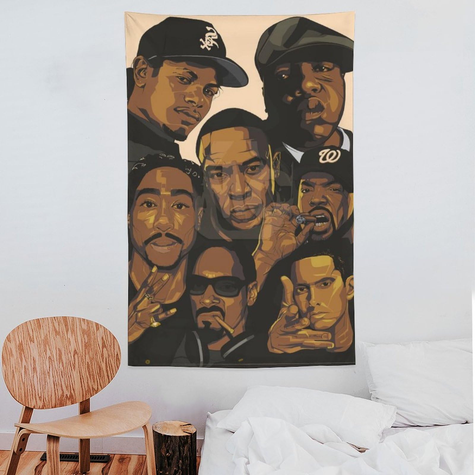 Poster con stampa artistica da parete, motivo: cantante rap, hip hop, tutte le stelle, 152,4 x 228,6 cm