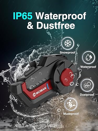 Miniatura 7 de Moman Auriculares para casco de motocicleta, H2Pro 1 unidad Casco inalámbrico Comunicación Asistente de voz Compartir FM IP65 impermeable DSP y CVC