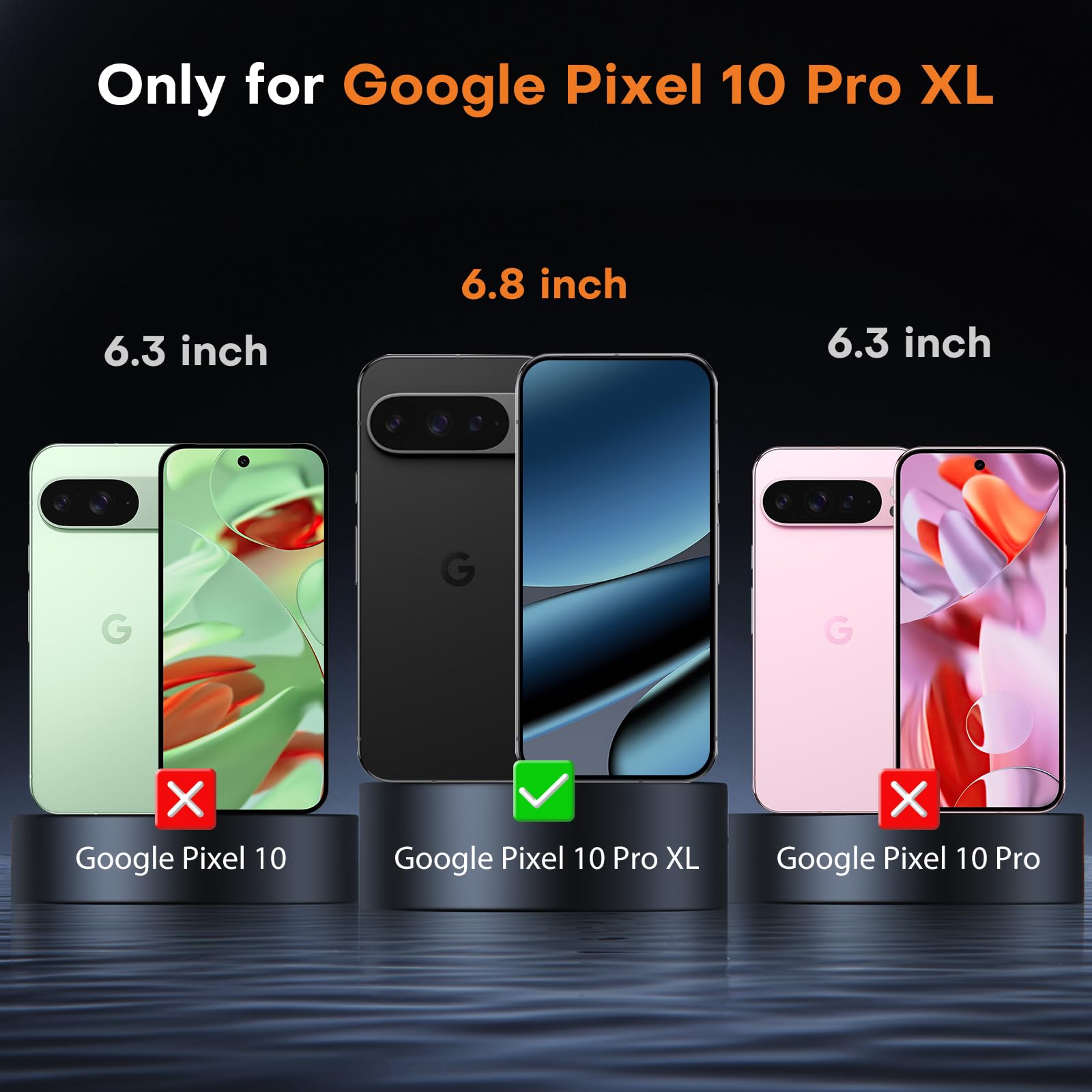 OMOTON 3+2 Pack for Google Pixel 10 Pro XL Screen Protector 6.8 Inch 2025, 3 Tempered Glass Film and 2 Camera Lens Protector, Bubble-free, Easy Installation, Not for Pixel 10 Pro/ 10