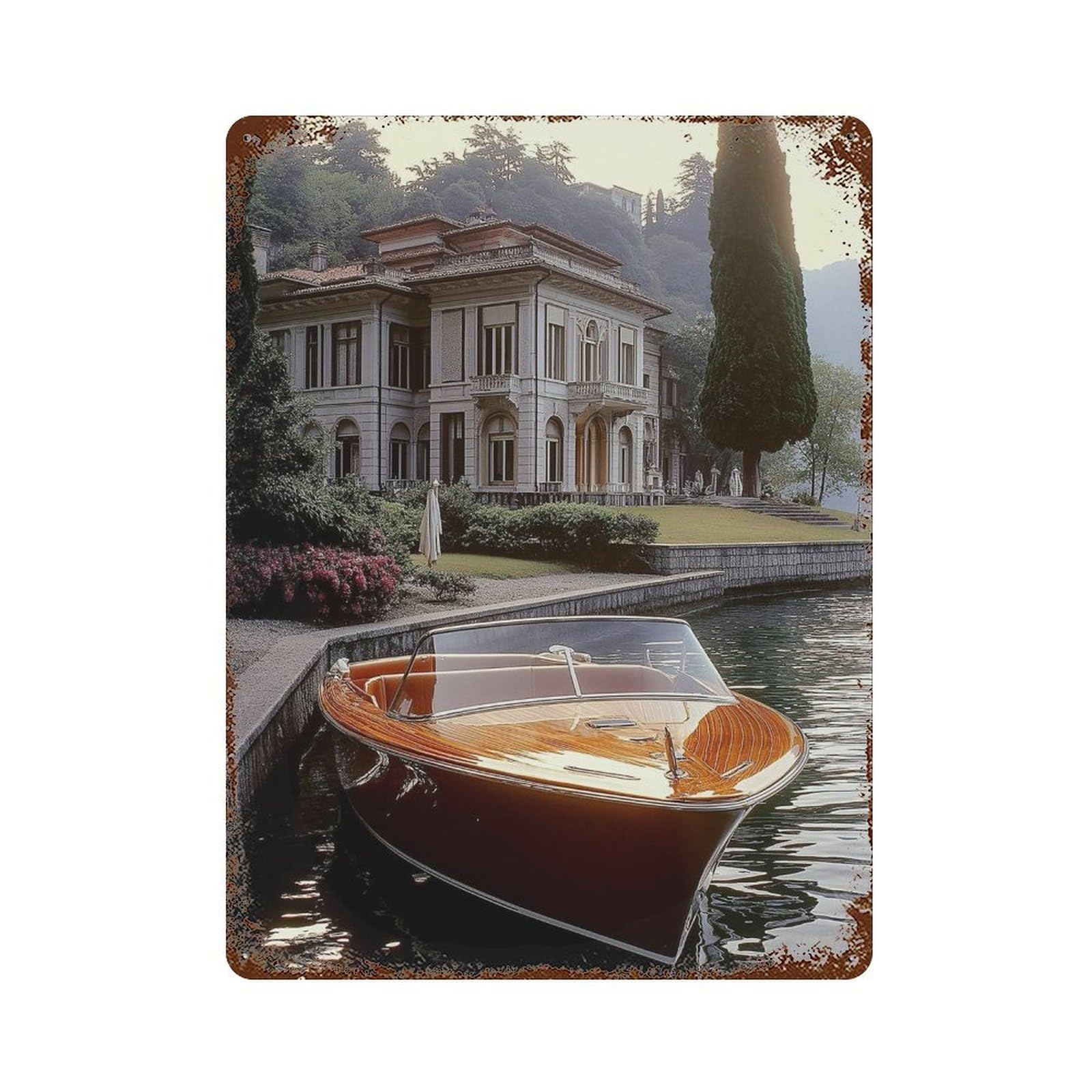 xiaoxiaoshen Boat Poster, Photography Prints1 Wall Decor Art Metal Tin Poster Modern Home Decor Art Home Bar Shop Decorations Vintage Sign 40x30cm