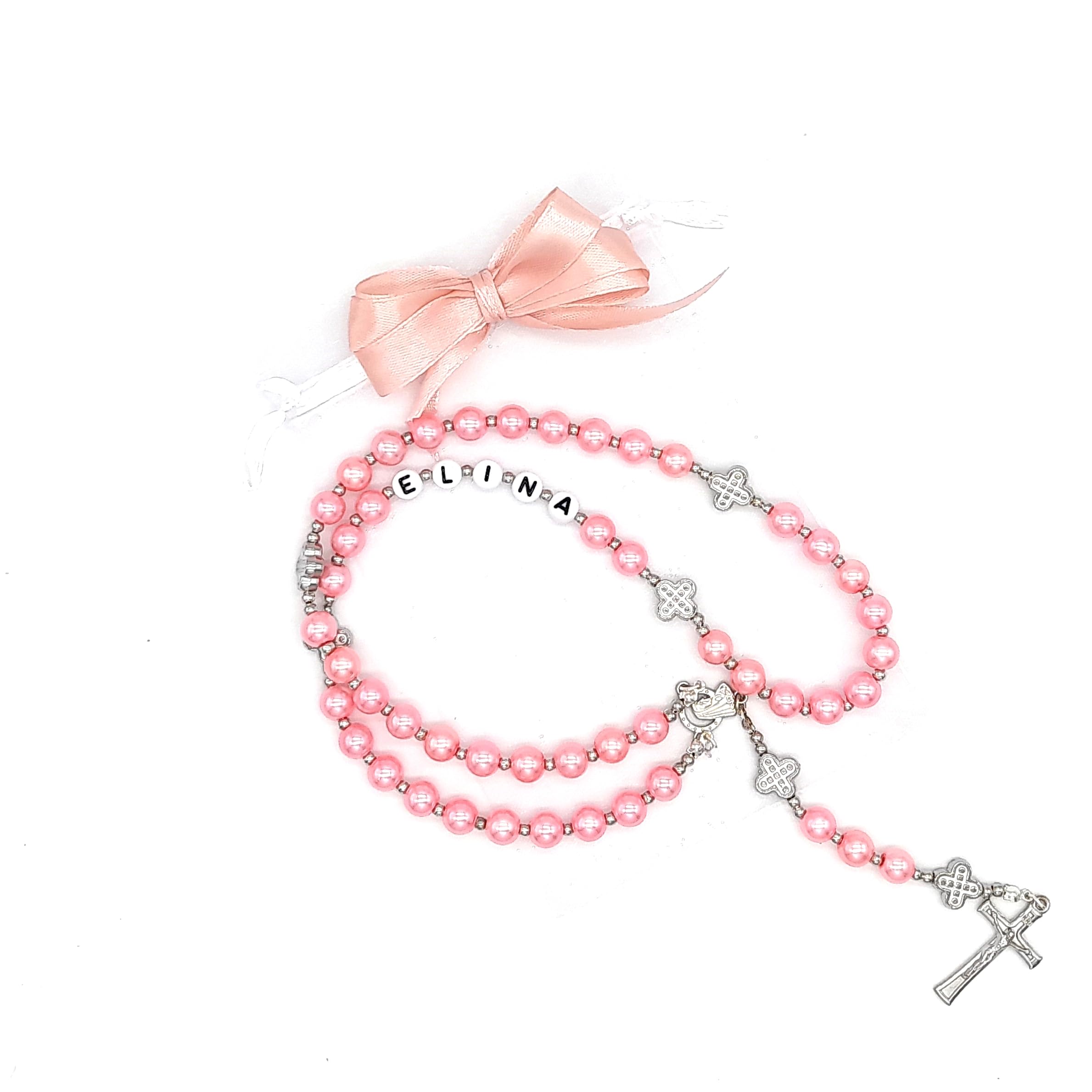 Rosenkranz mit Namen personalisiert Taufe Kommunion Konfirmation Geschenk