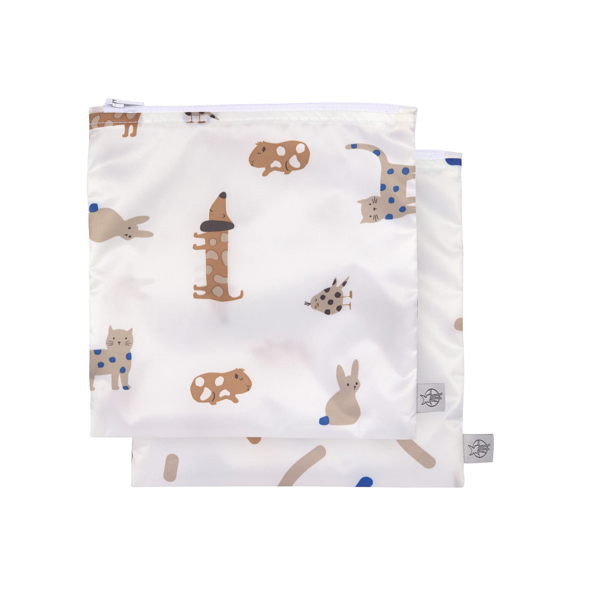 LÄSSIG Reusable Storage Bag Snack Bag 2 Pieces/Snack Bag Little Mateys Royal Blue