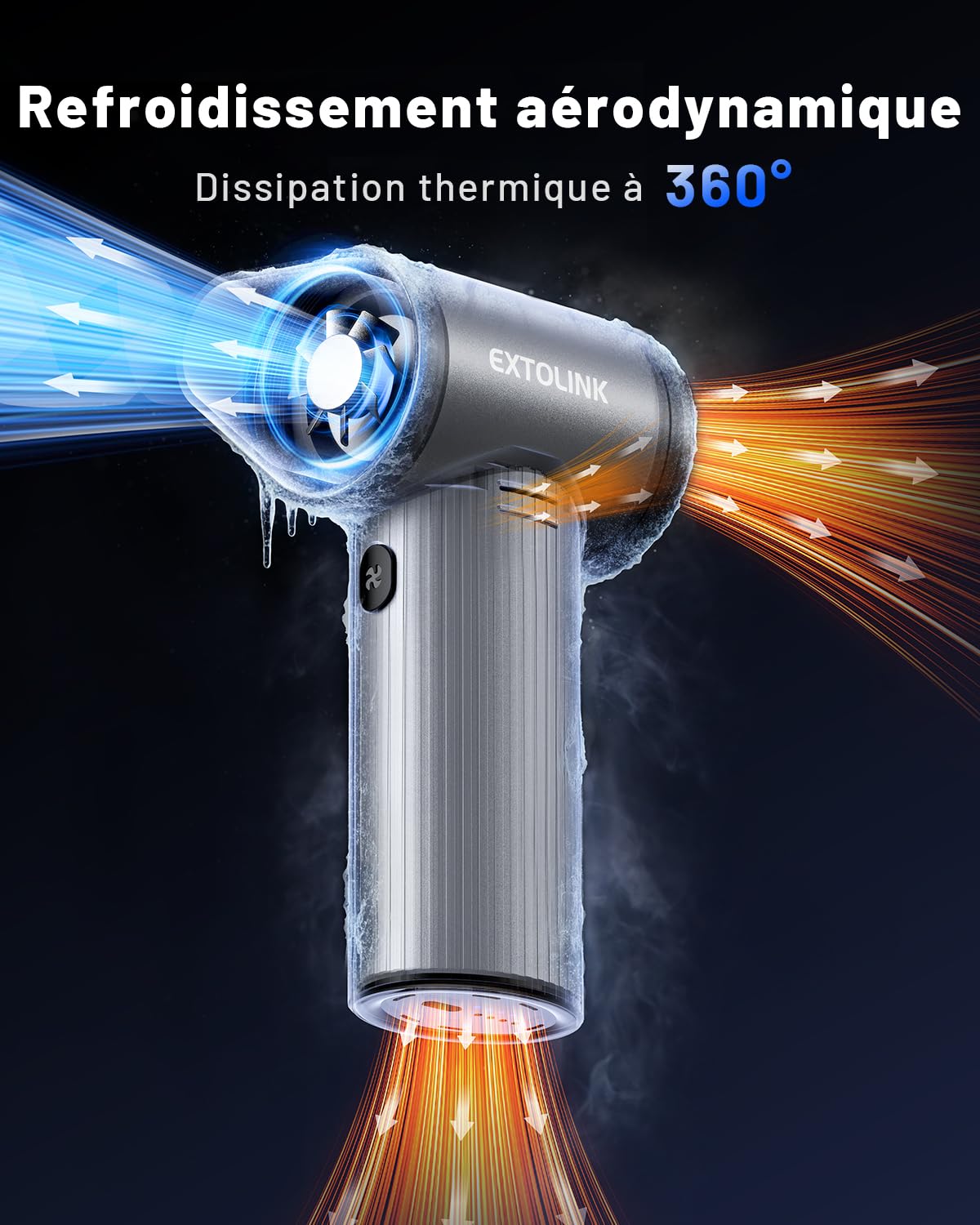 L7 Souffleur Air Comprimé, 330000 TR/Min Souffleur 7500mAh Batterie | avec 360° Dissipation Chaleur, Mini Souffleurs sans Fil Puissant avec kit de Nettoyage pour Hôte, PC, Clavier