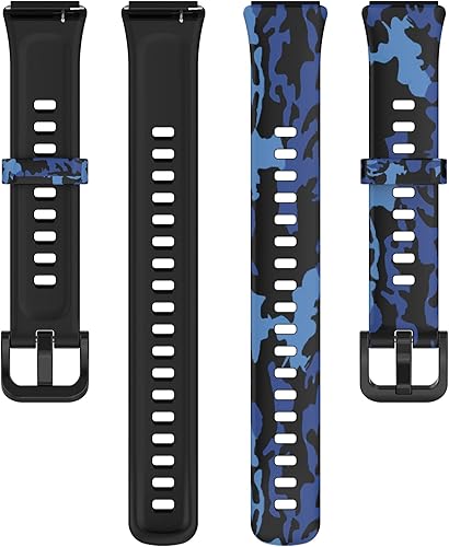 Miniatura 3 de Paquete de 3 bandas de repuesto compatibles con Huawei Band 7 Band TenCloud de silicona suave, correa de muñeca ajustable deportiva para mujeres y