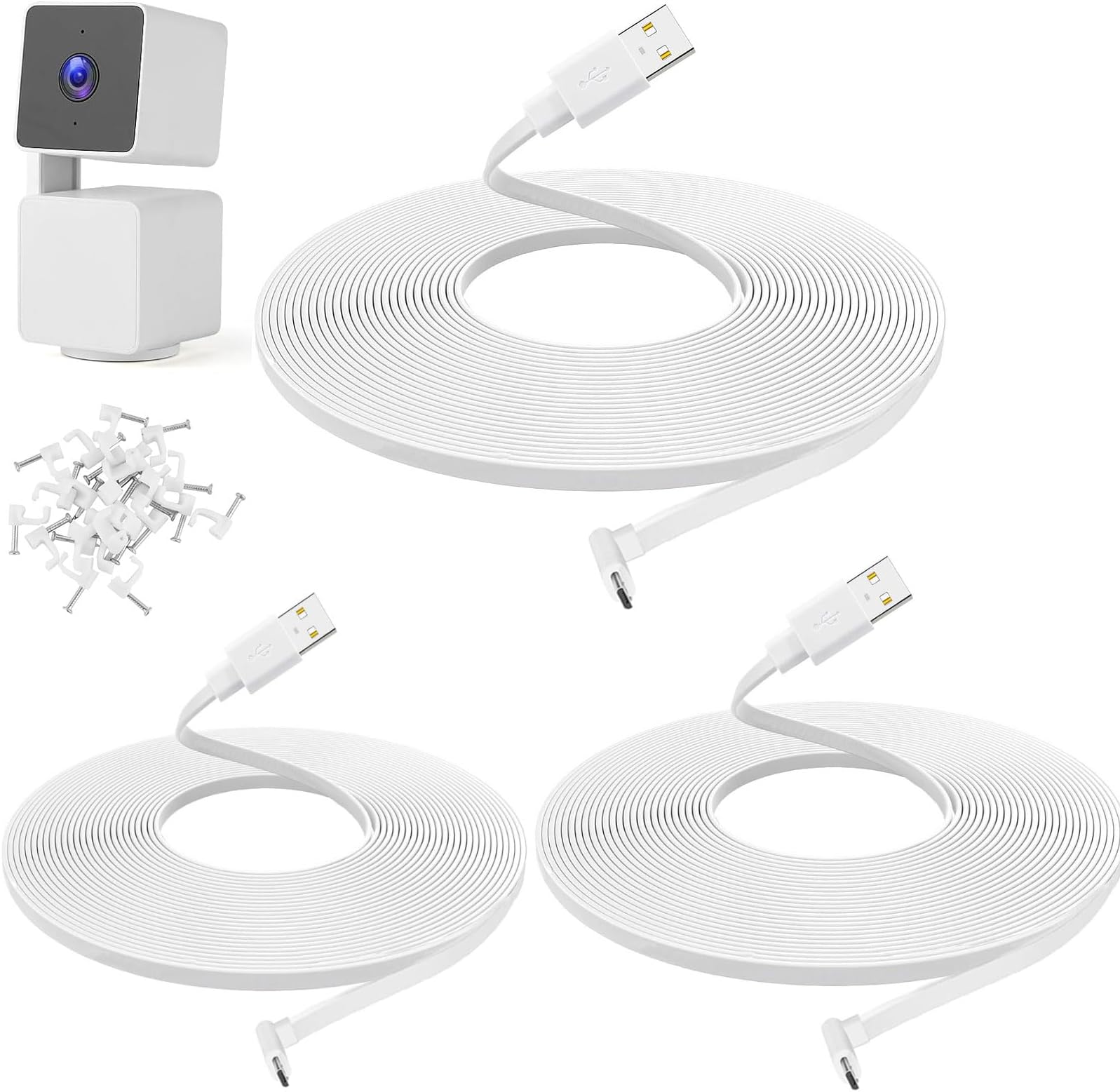 Uogw 3 Pack 20FT/6M Power USB Extension Cable Compatible