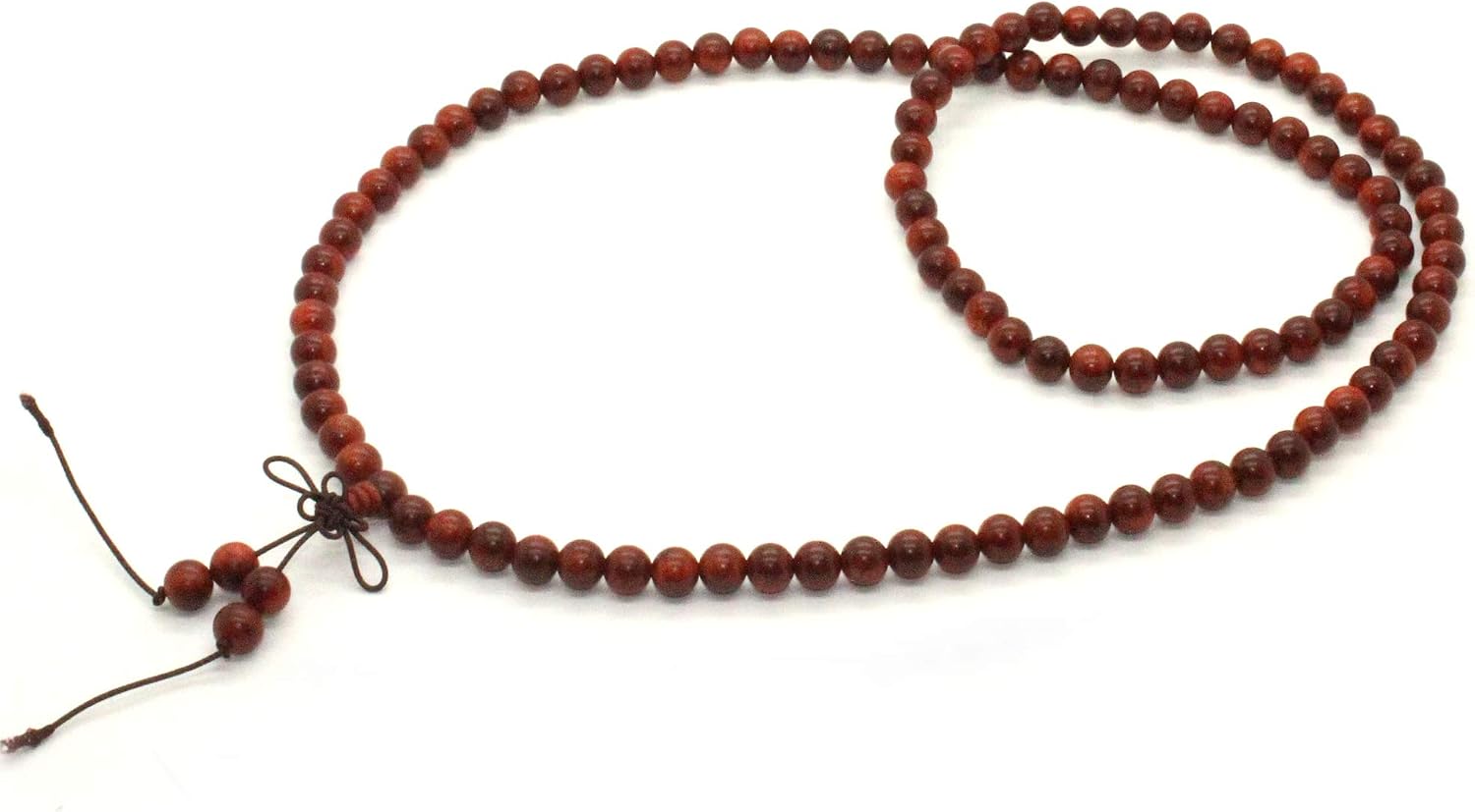 Chinese Yellow Rosewood Beads Rosary Praying Necklace Aws222
