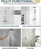 Vista 6 de Manguera de ducha manual flexible de acero inoxidable de 39 pulgadas, conectores de latón, duradera y flexible