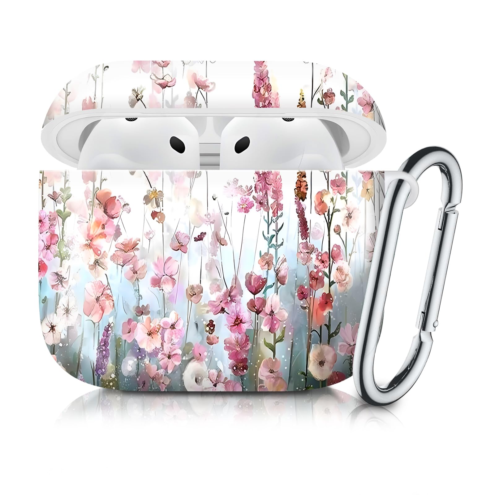 Case Compatible with AirPod 4th Generation 2024,Shockproof Protective Case Cover with Keychain for Women Men,Wireless Accessorie Charging Cases for