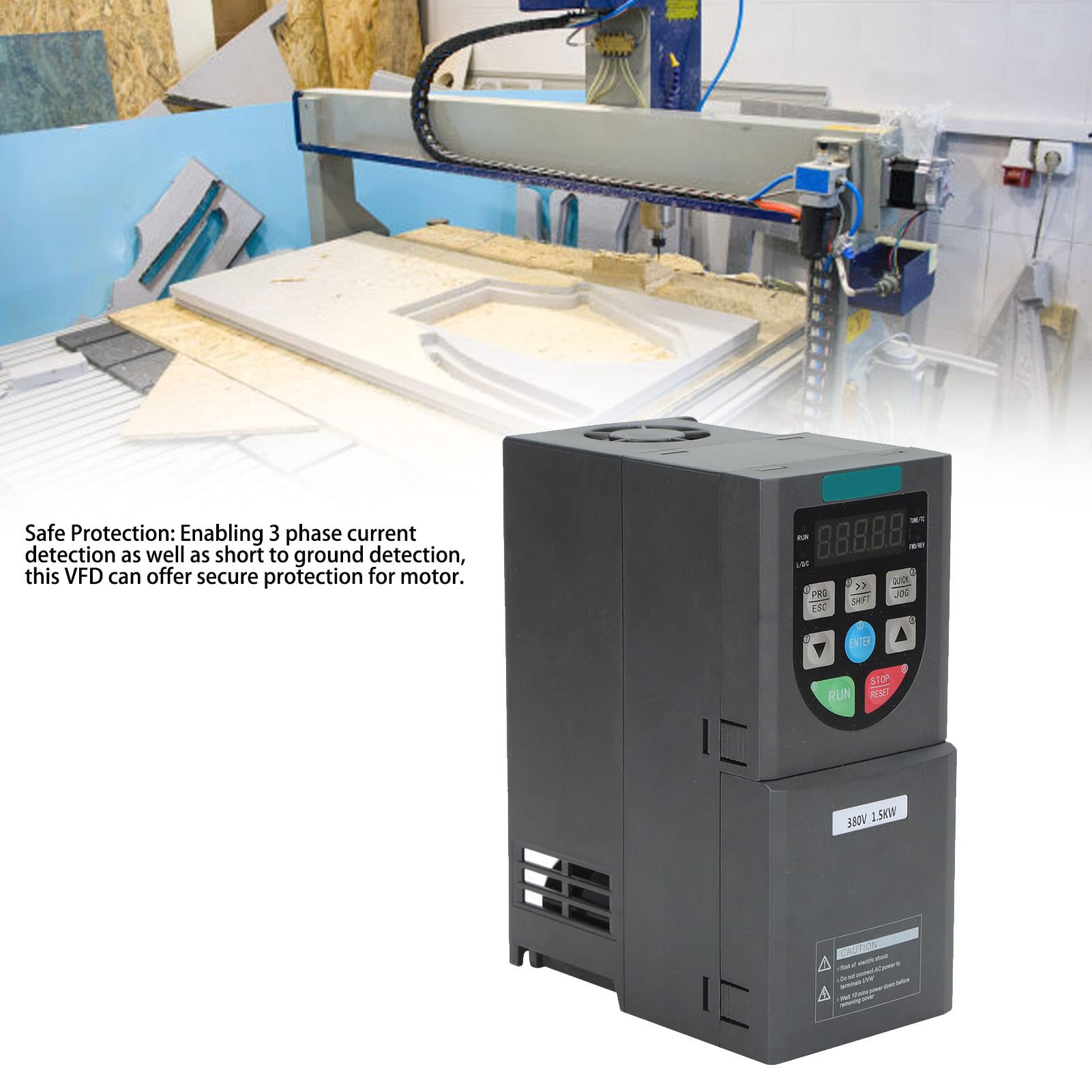 Azionamento a Frequenza Variabile, Convertitore di Frequenza Vettoriale ABS 1,5KW Trifase CA da 380 a 440 V, Uscita da 0 a 440 V, Controllo Ad Anello Aperto per Macchinari Tessili per la