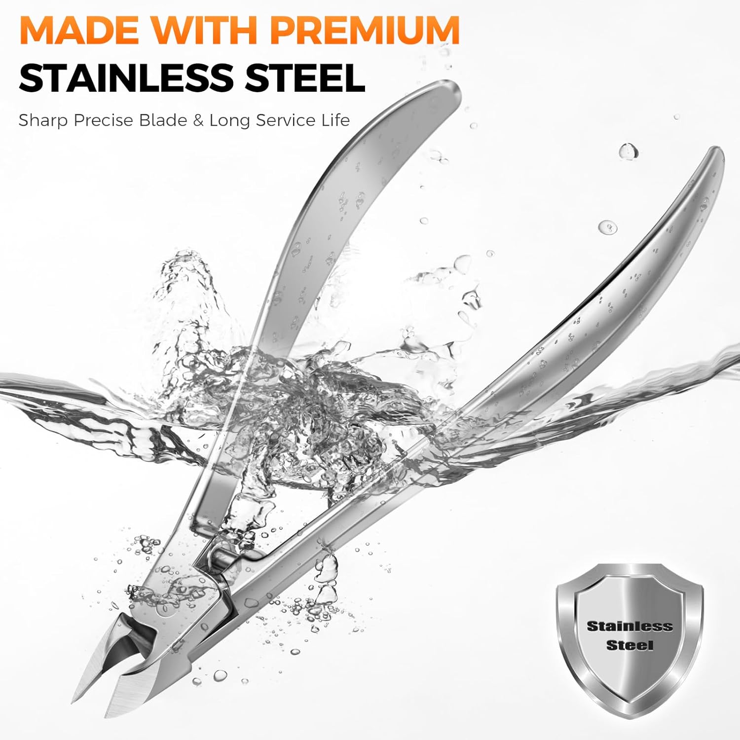 Nail Cuticle Trimmer, Professional Precision Cuticle Cutter Ultra Sharp Stainless Steel Cuticles Nippers Clippers 1/2 Jaw, Cuticles Scissors Remover Tool for Women Salon Pedicure Manicure Nail Art - Image 8