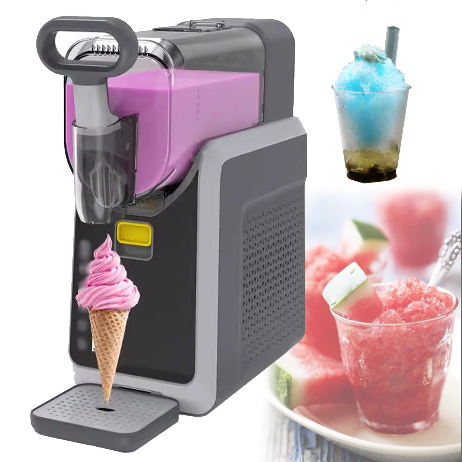 Générique Machine à granités 2 L avec 5 programmes prédéfinis et réglage de la dureté à 9 Vitesses pour Margaritas et Milkshakes glacés.