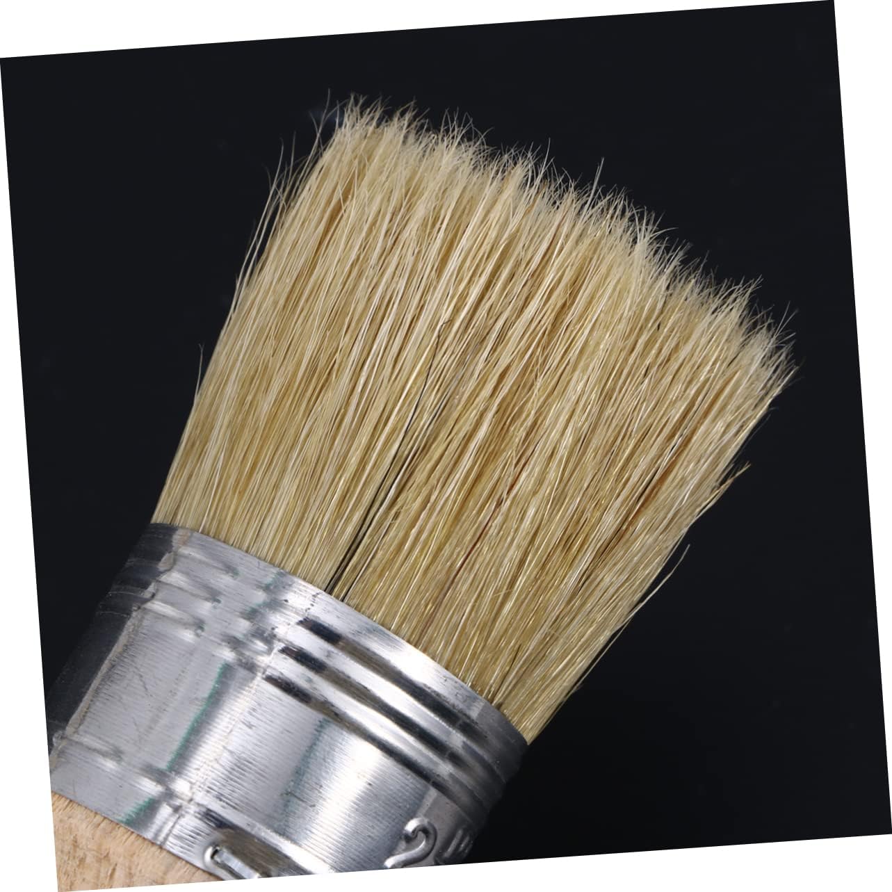 Ergonomic Handle Round Paint Brush Natural Bristles Stencil Brushes for Large Head for Detail