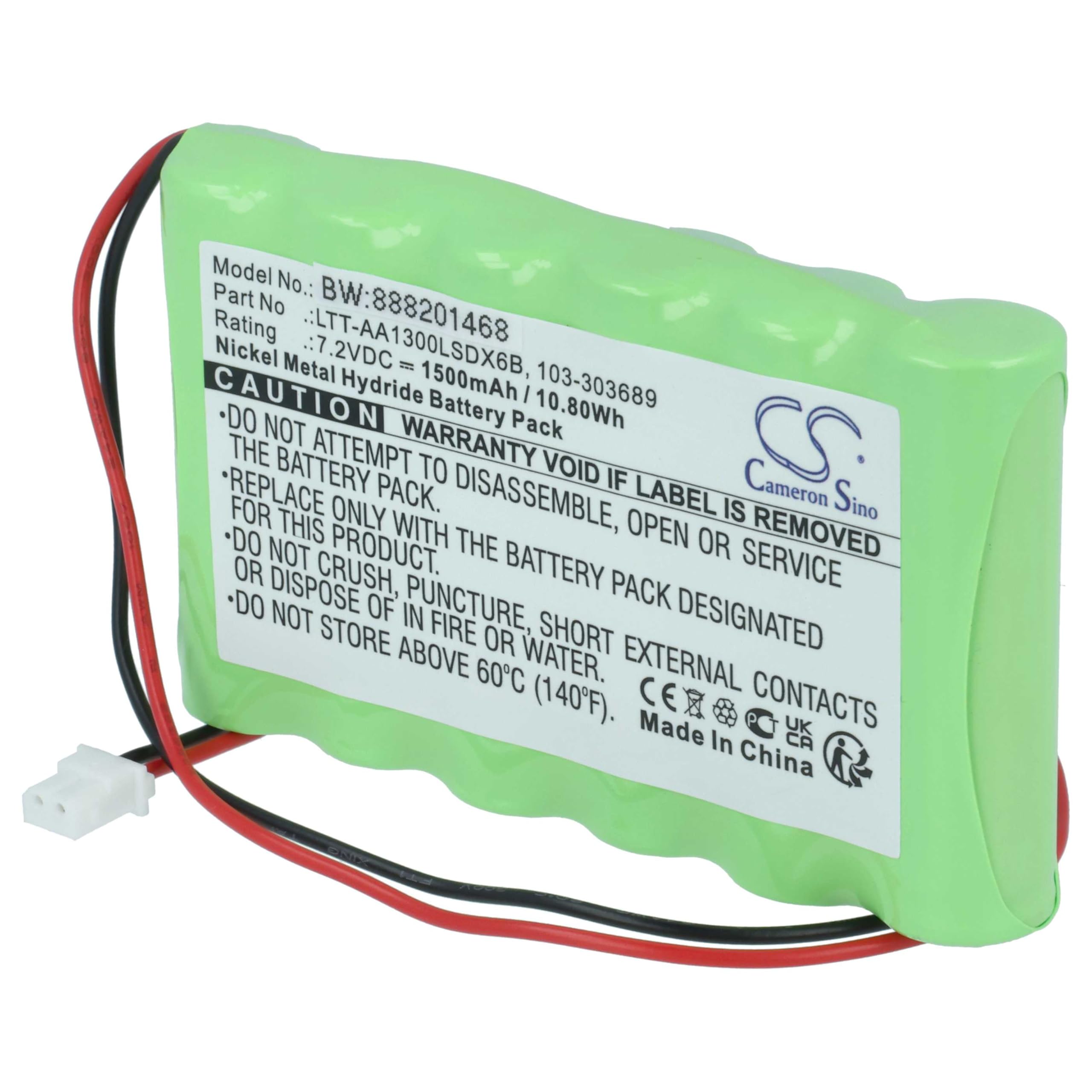 vhbw 2 x bateria kompatybilna z Visonic Central PM30, PowerMaster 30 Panel sterowania systemem alarmowym (1500 mAh, 7,2 V, NiMH)