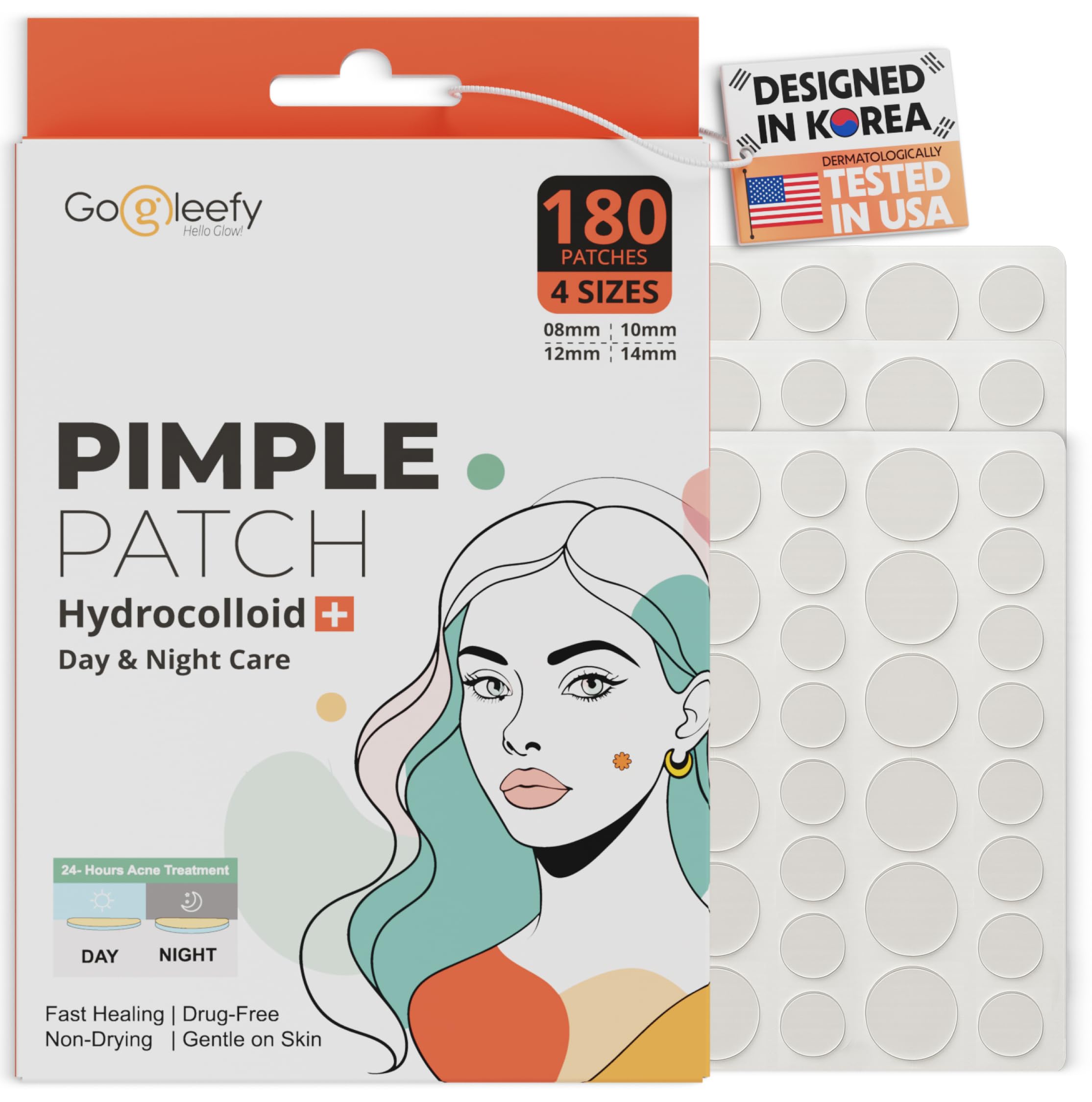 Pimple Patches for Face Day Night Acne Patches for Fast Healing Skin Clarity Invisible Hydrocolloid Patches Waterproof Spot