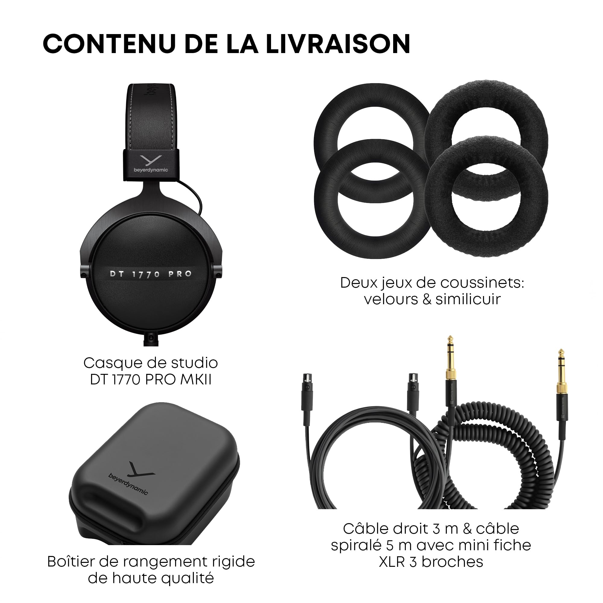 beyerdynamic DT 1770 Pro MKII Casque de Studio Premium Tesla, adapté pour Le mixage, Le Monitoring et l’Enregistrement Professionnels (fermé)