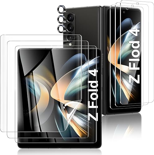 Miniatura 11 de Fotbor Paquete de 3 + 3 + 3 protectores de pantalla para Samsung Galaxy Z Fold 5, película flexible de pantalla interior + protector de pantalla